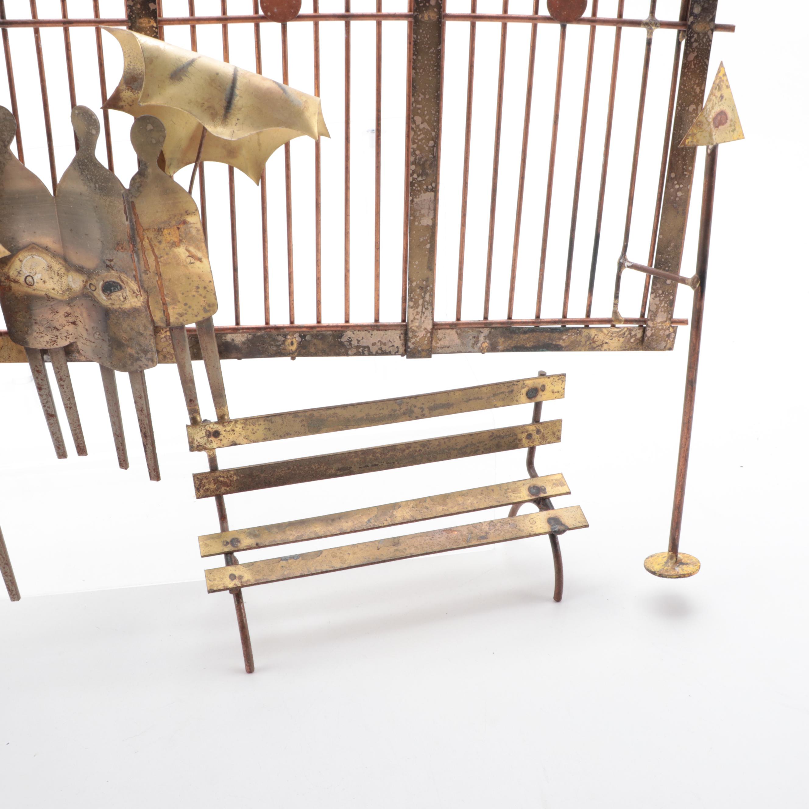 Curtis Jeré Copper and Brass Wall Sculpture