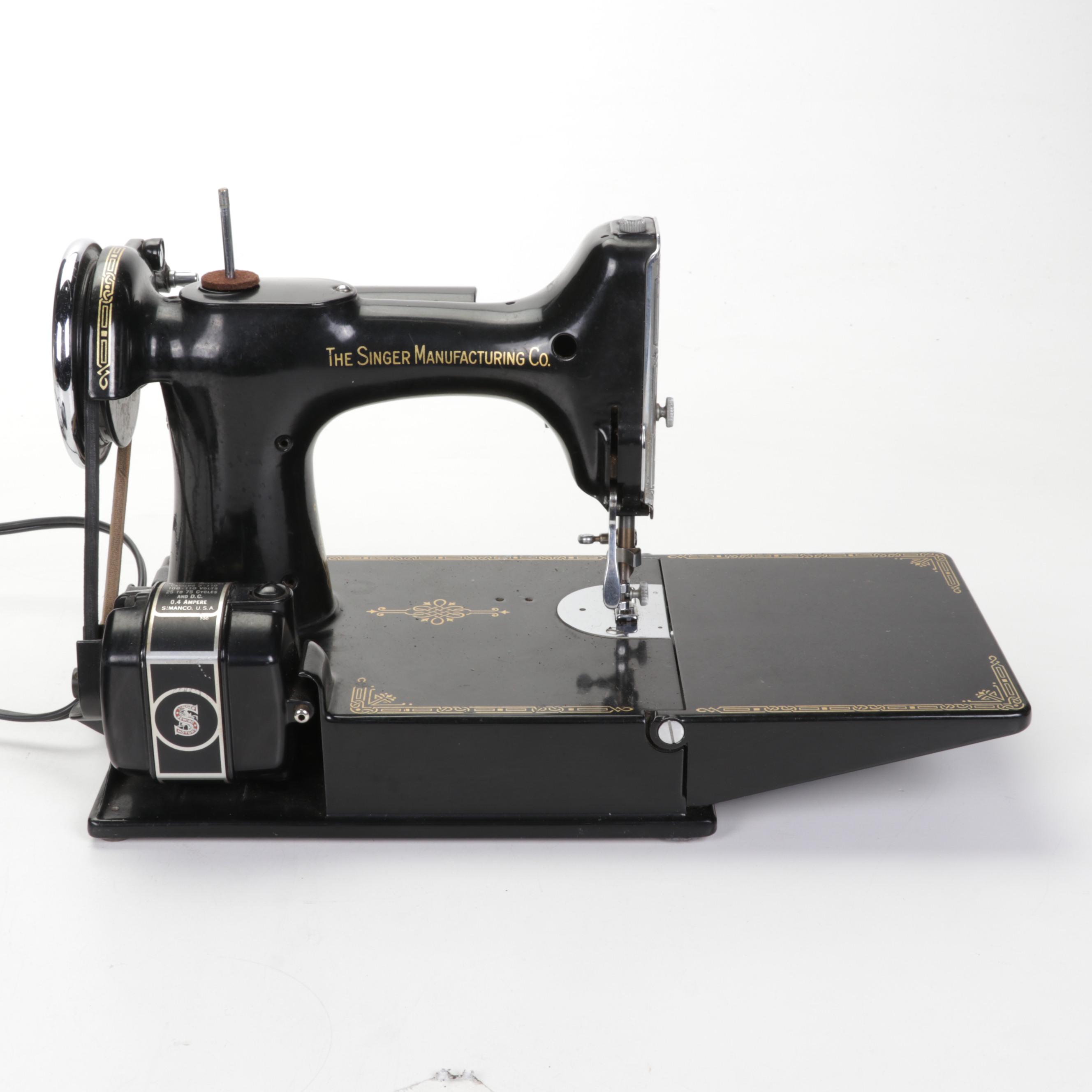 Singer Model 221 Portable Electric Sewing Machine, 1940