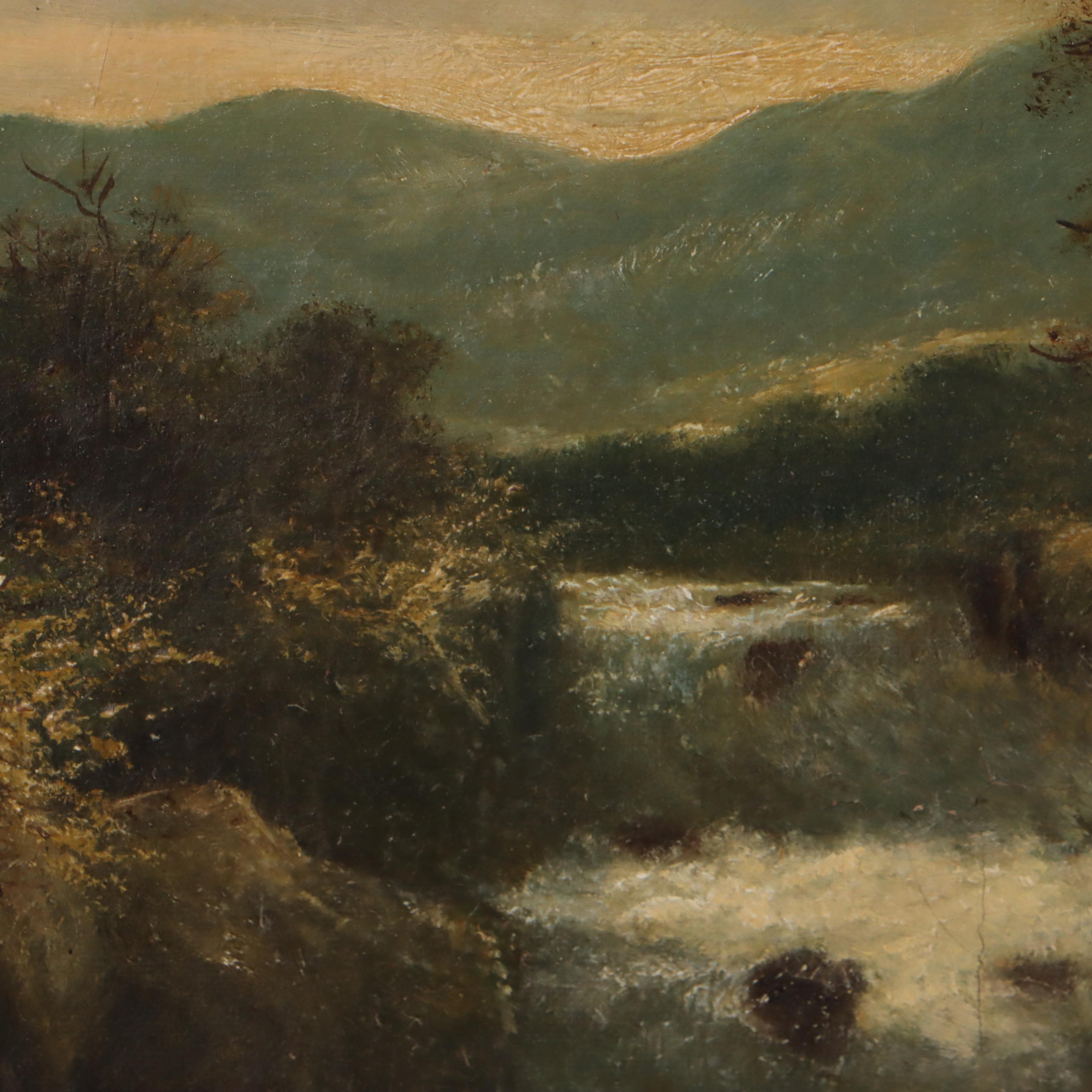 Richard Marshall Oil Painting of Landscape With Waterfall