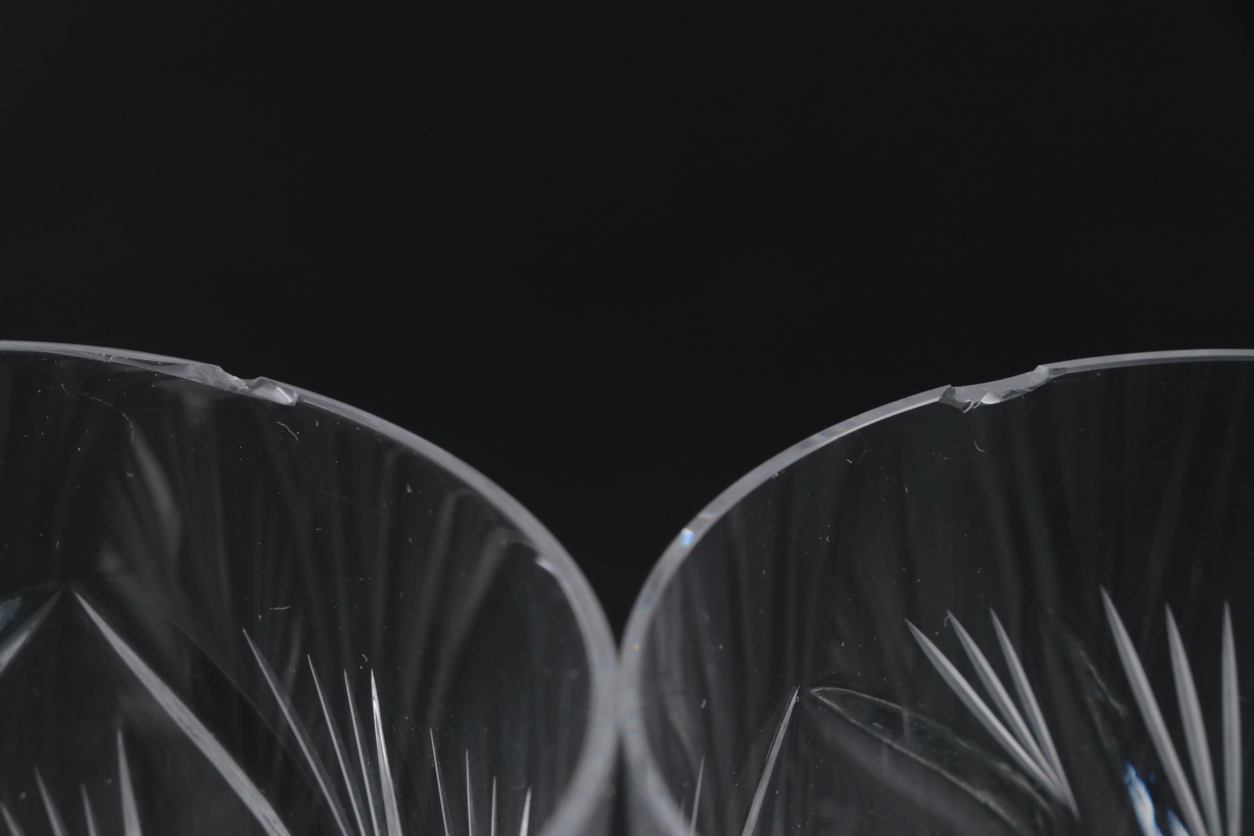 Irena Glass Factory Pinwheel and Fan Cut Glass Tumblers