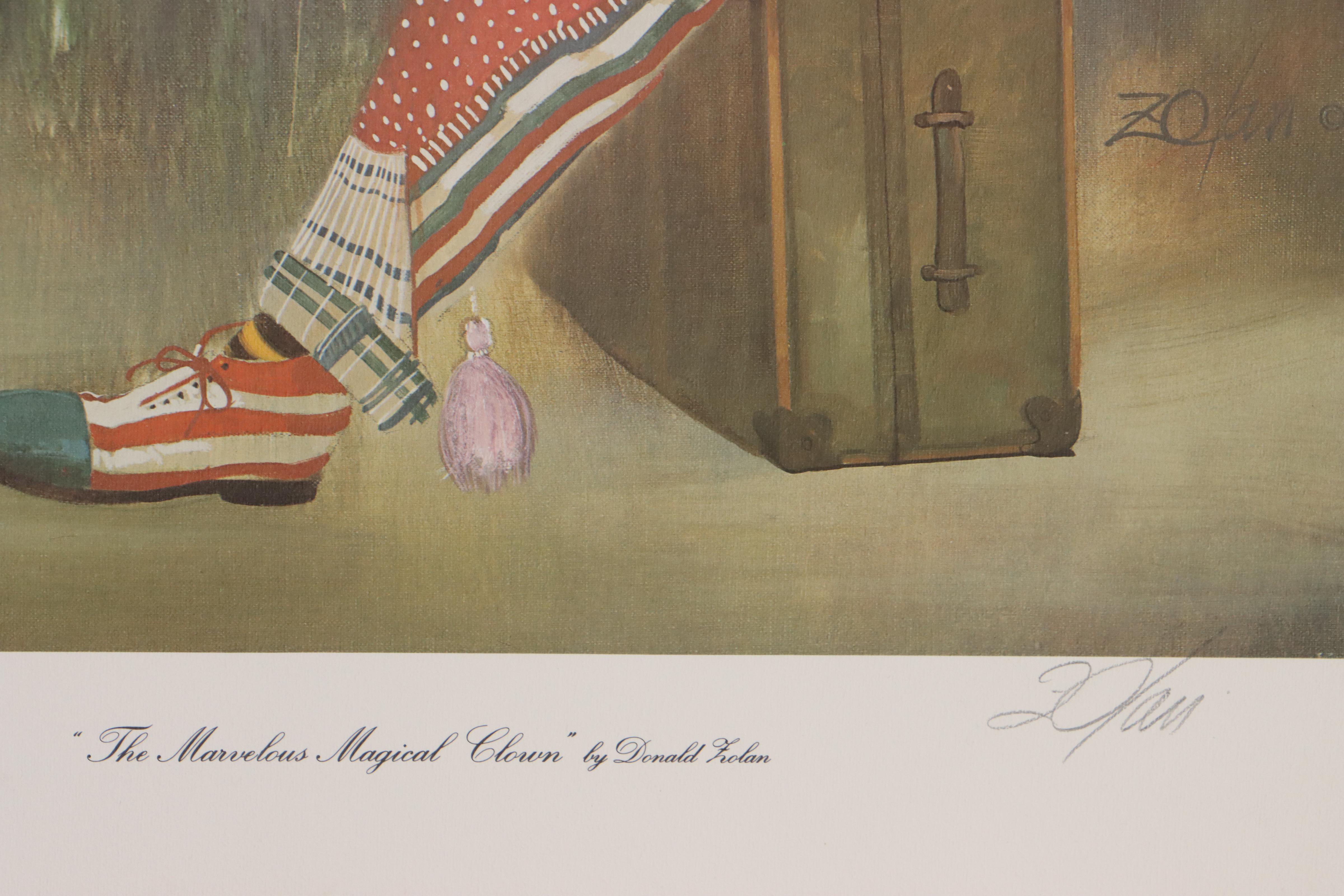 Donald Zolan Offset Lithograph "The Marvelous Magical Clown," Circa 1978