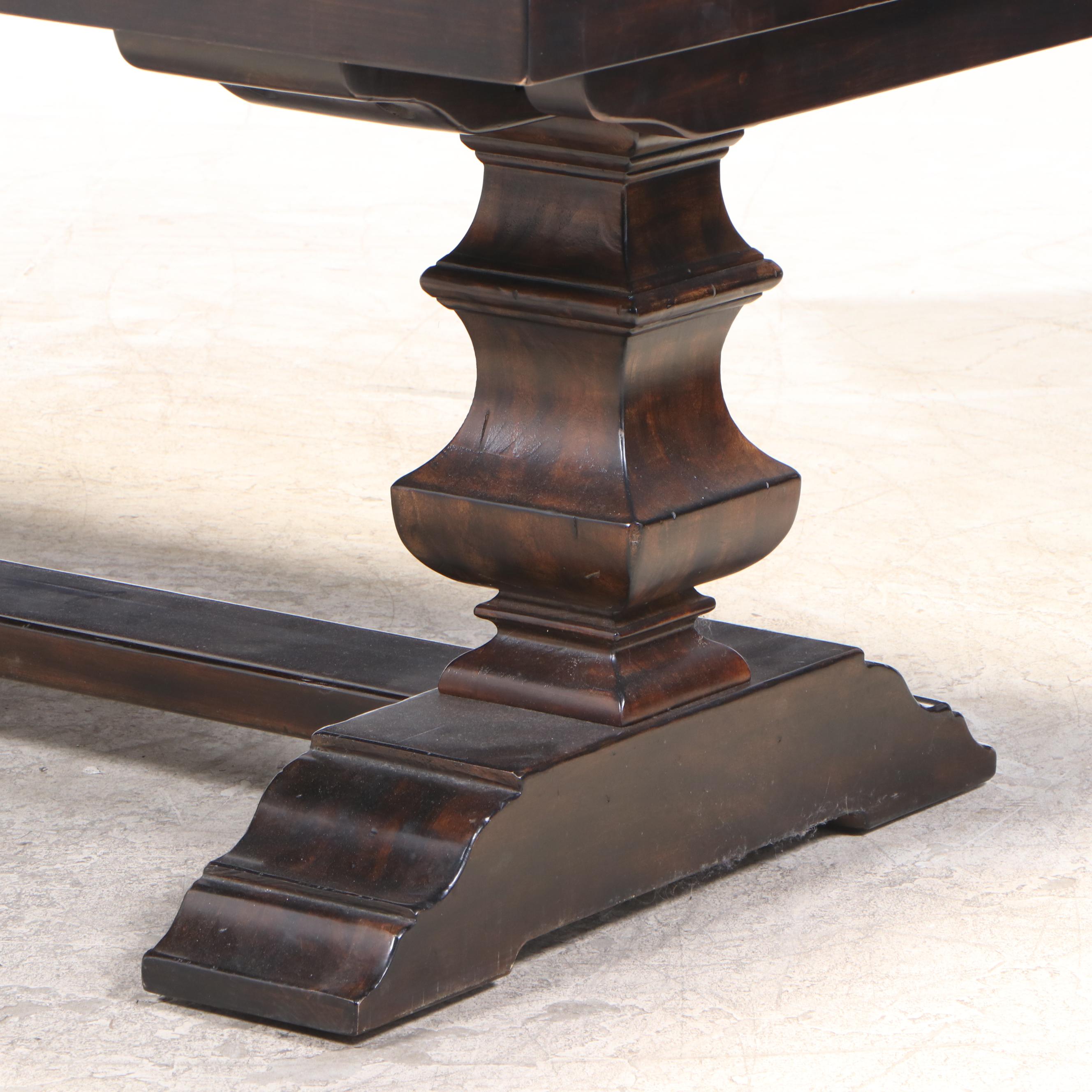 Pottery Barn "Banks" Extending Dining Table Plus Two "Toscana" Benches