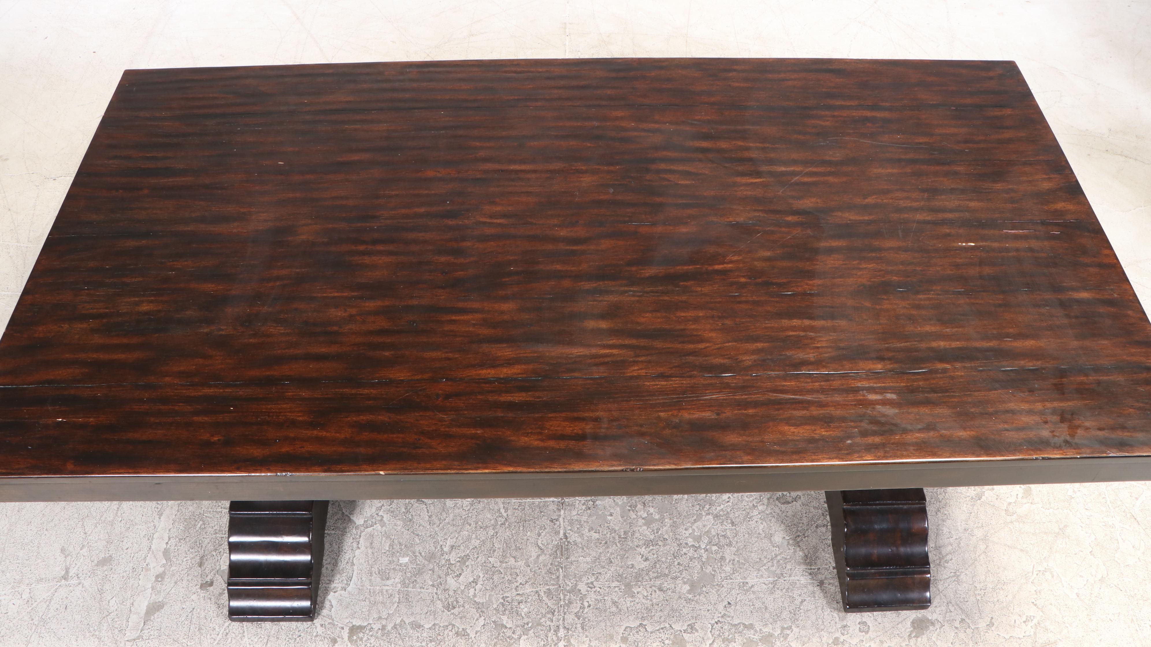 Pottery Barn "Banks" Extending Dining Table Plus Two "Toscana" Benches