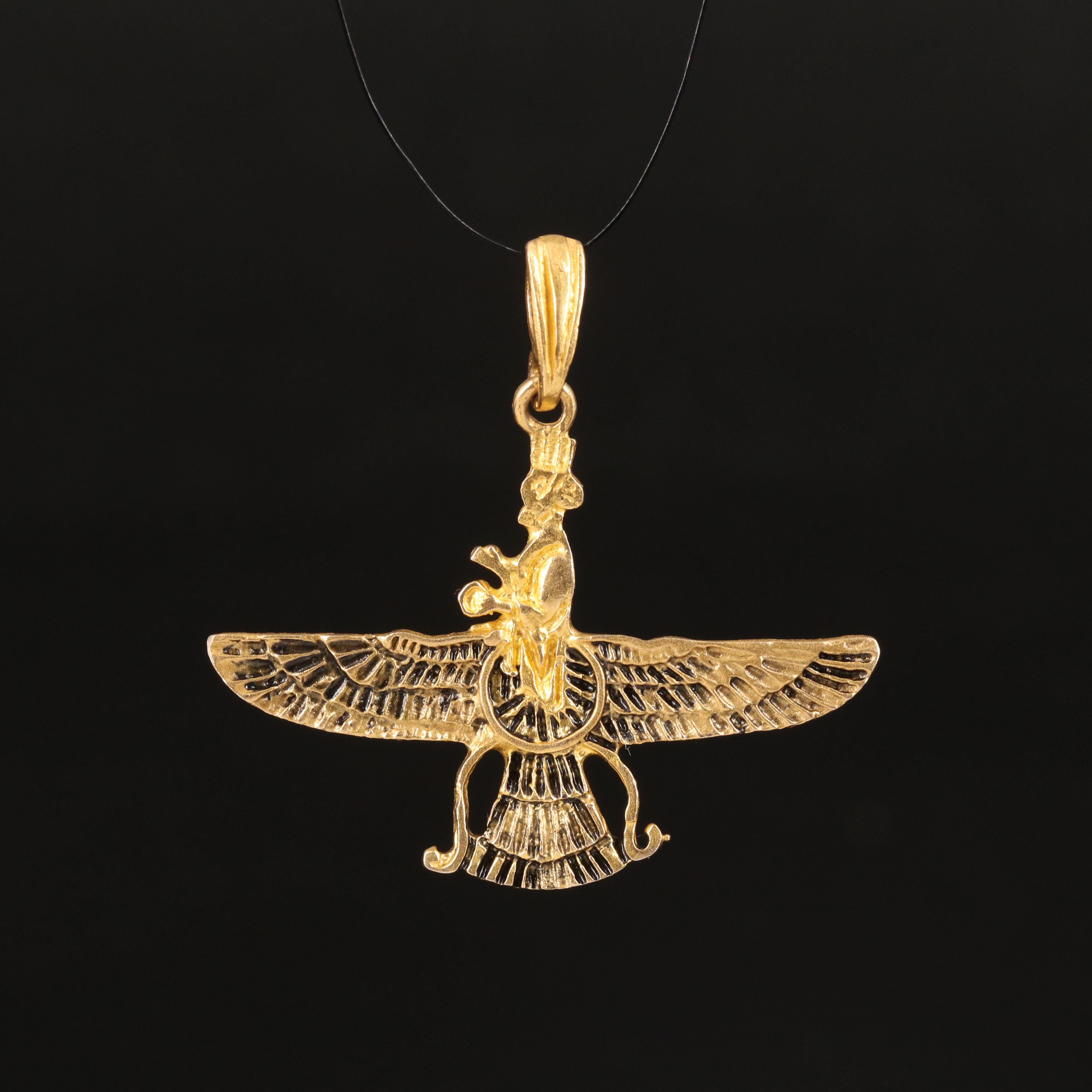 18K Zoroastrian Faravahar Pendant