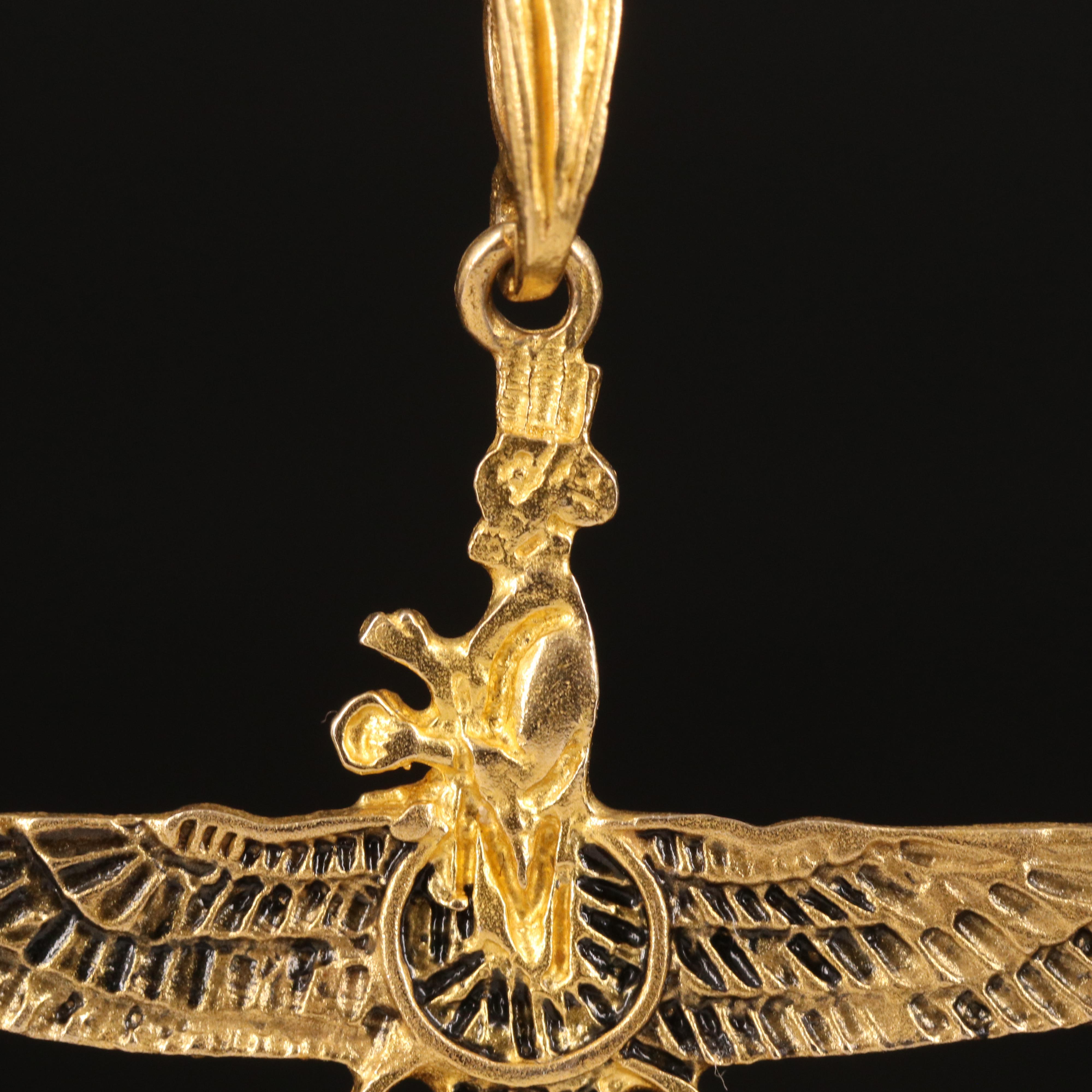 18K Zoroastrian Faravahar Pendant