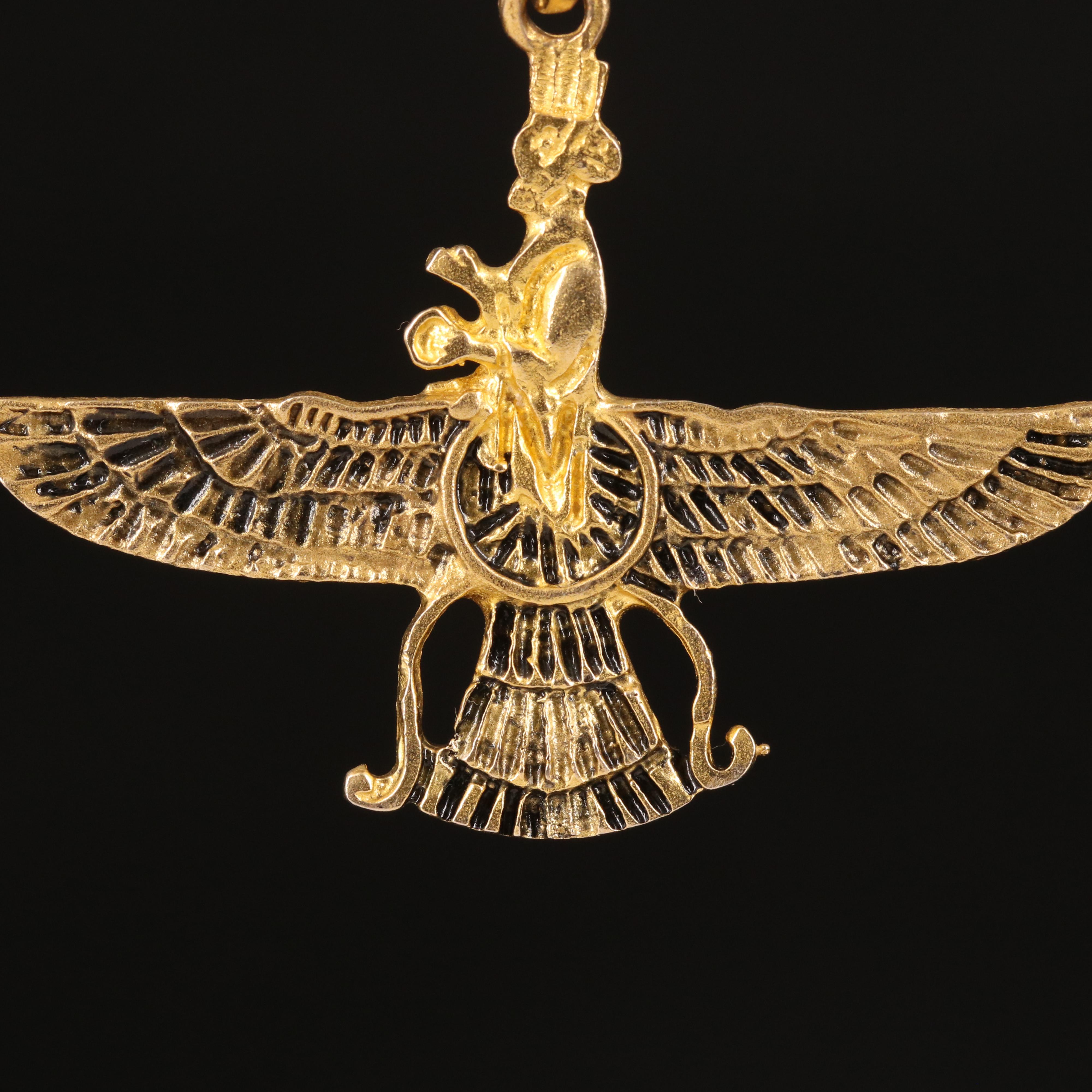 18K Zoroastrian Faravahar Pendant