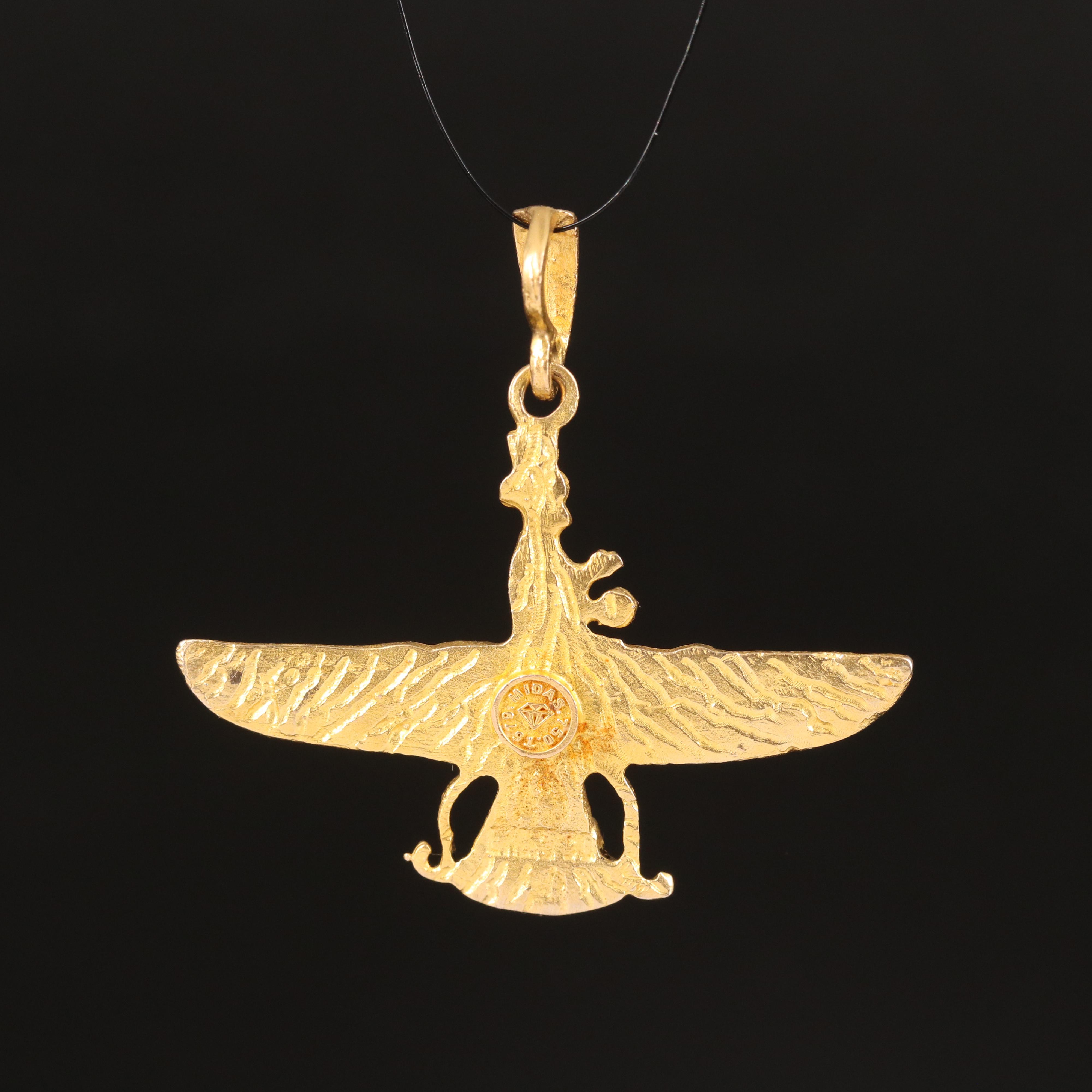 18K Zoroastrian Faravahar Pendant