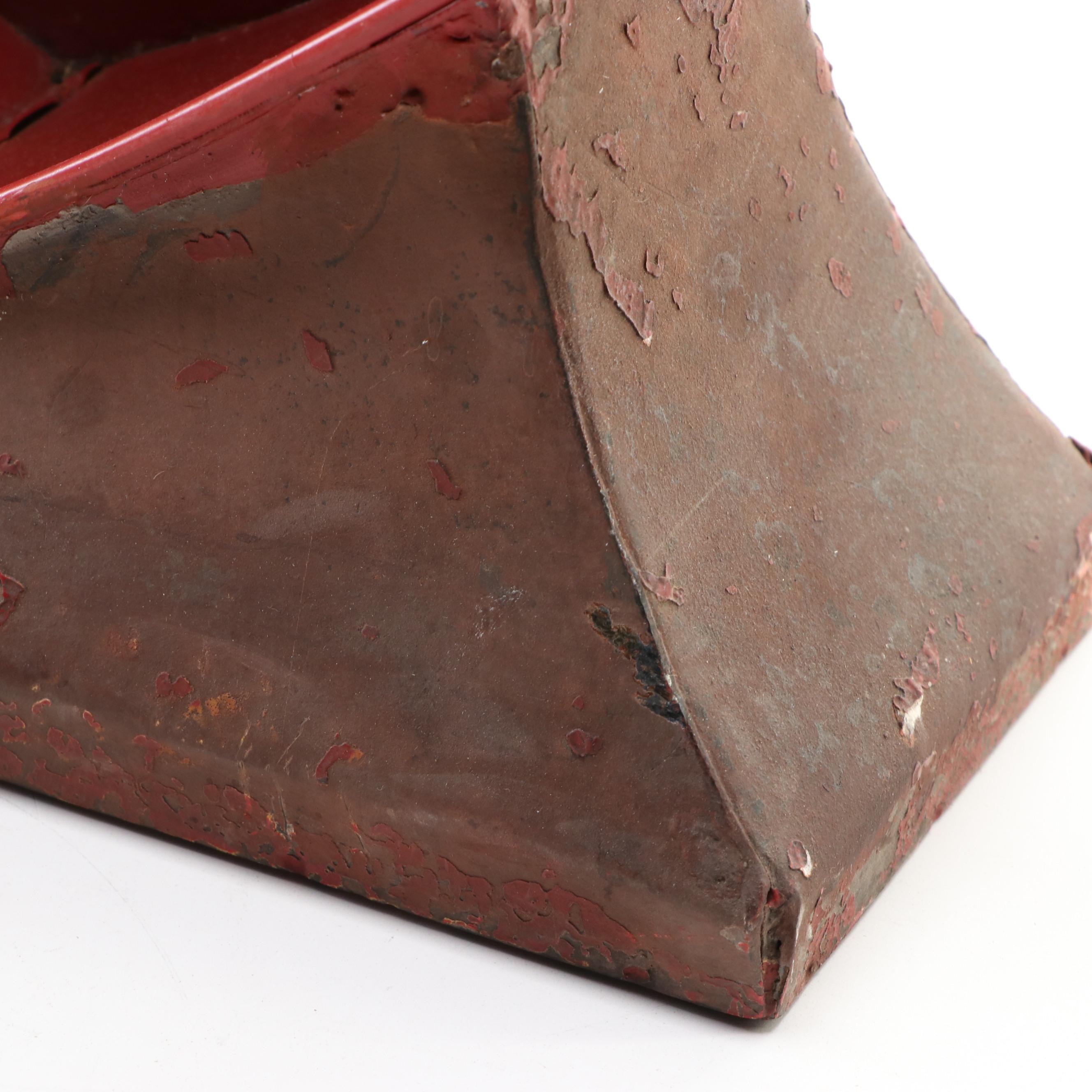 Metal Heart Lock Box With Key Hooks, Early 20th Century