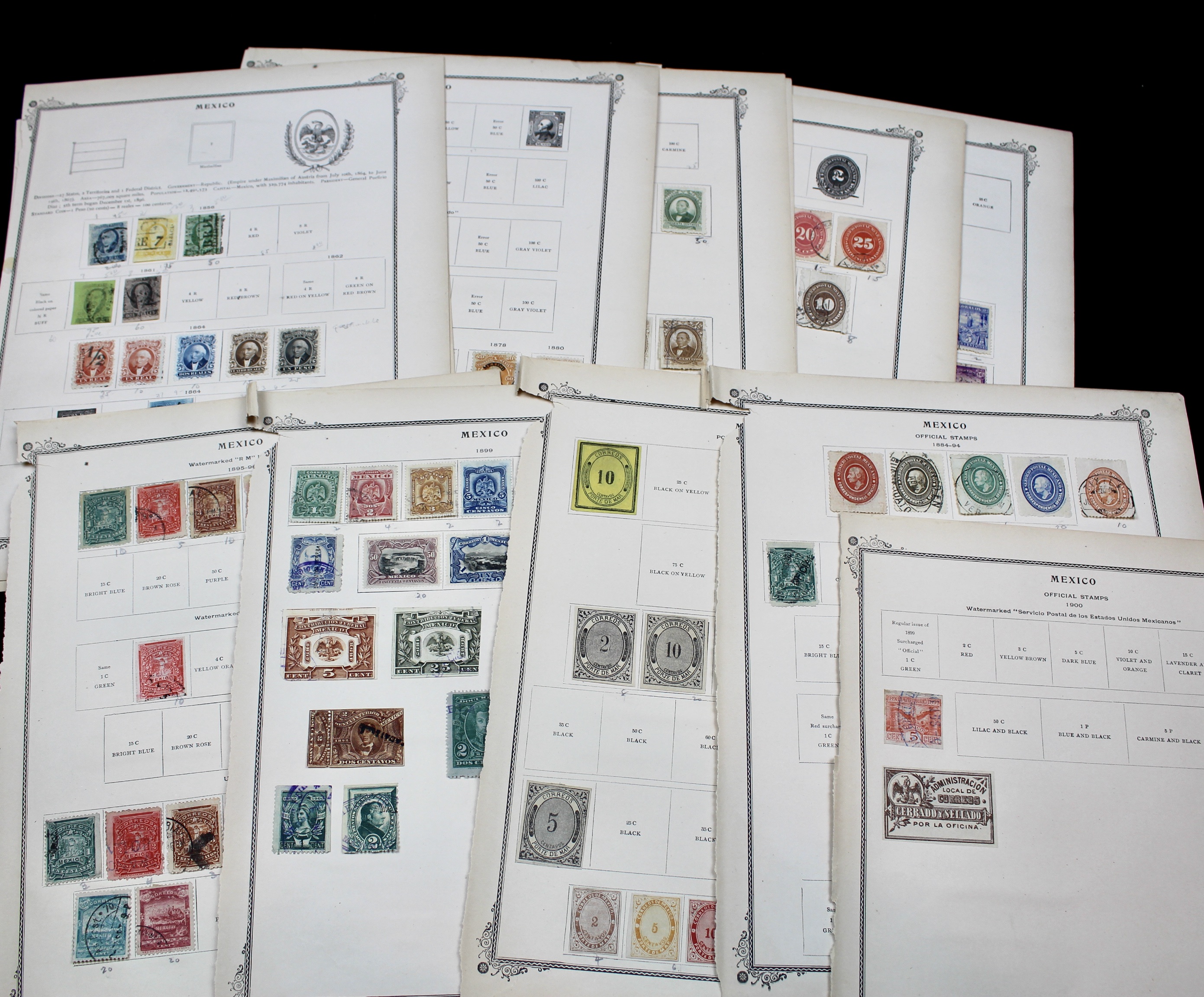Early Mexico Postage Stamp Collection