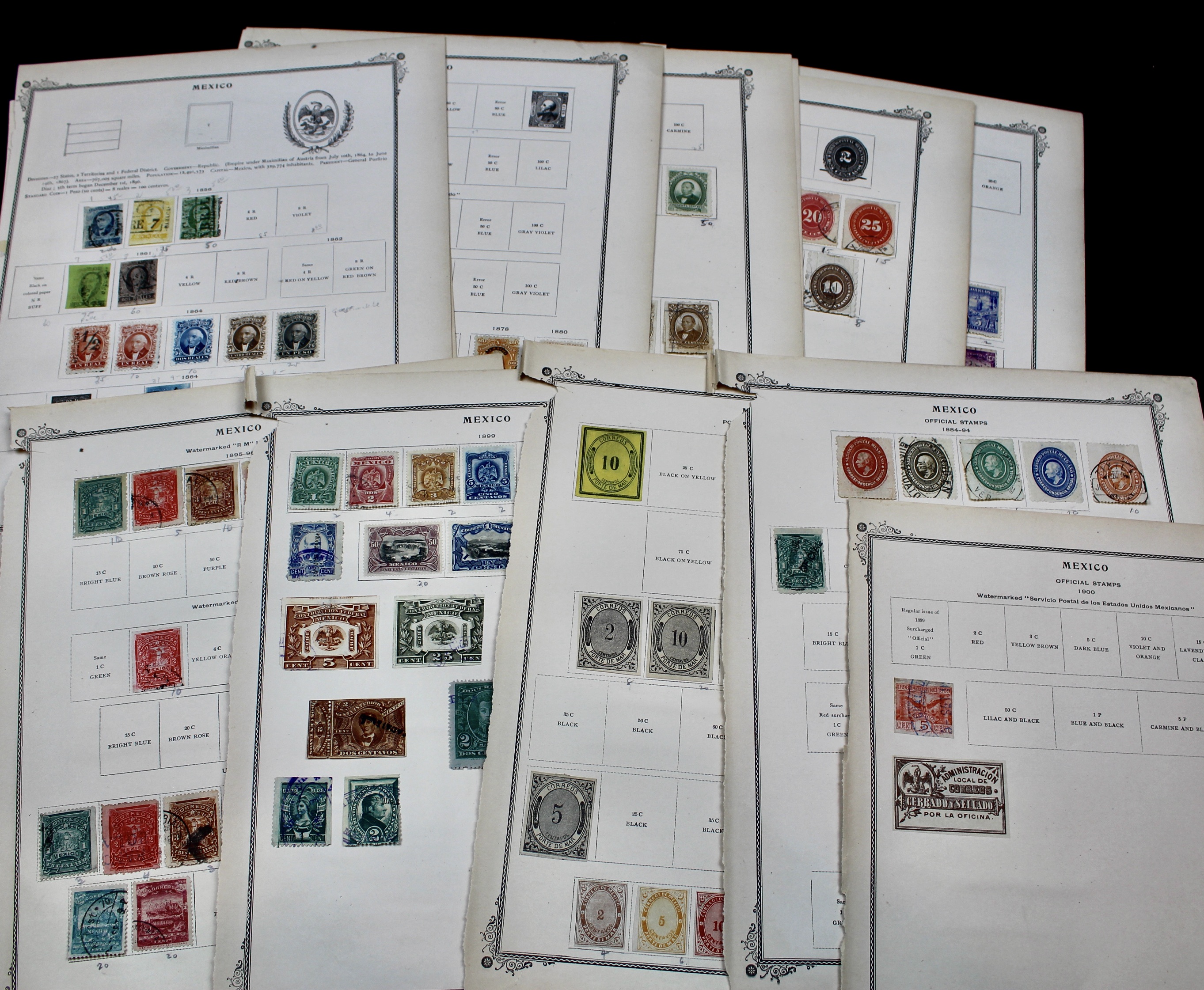 Early Mexico Postage Stamp Collection
