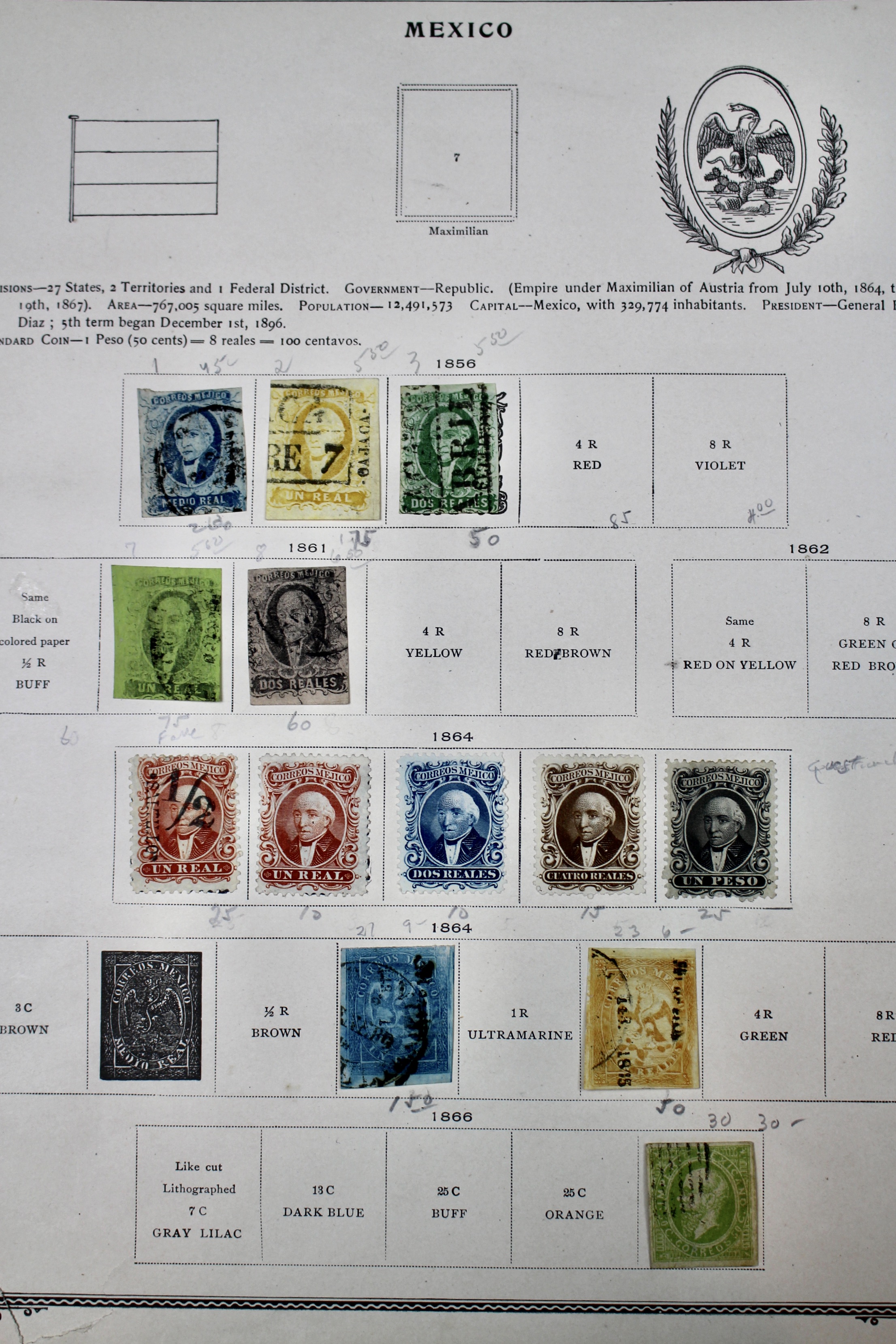 Early Mexico Postage Stamp Collection