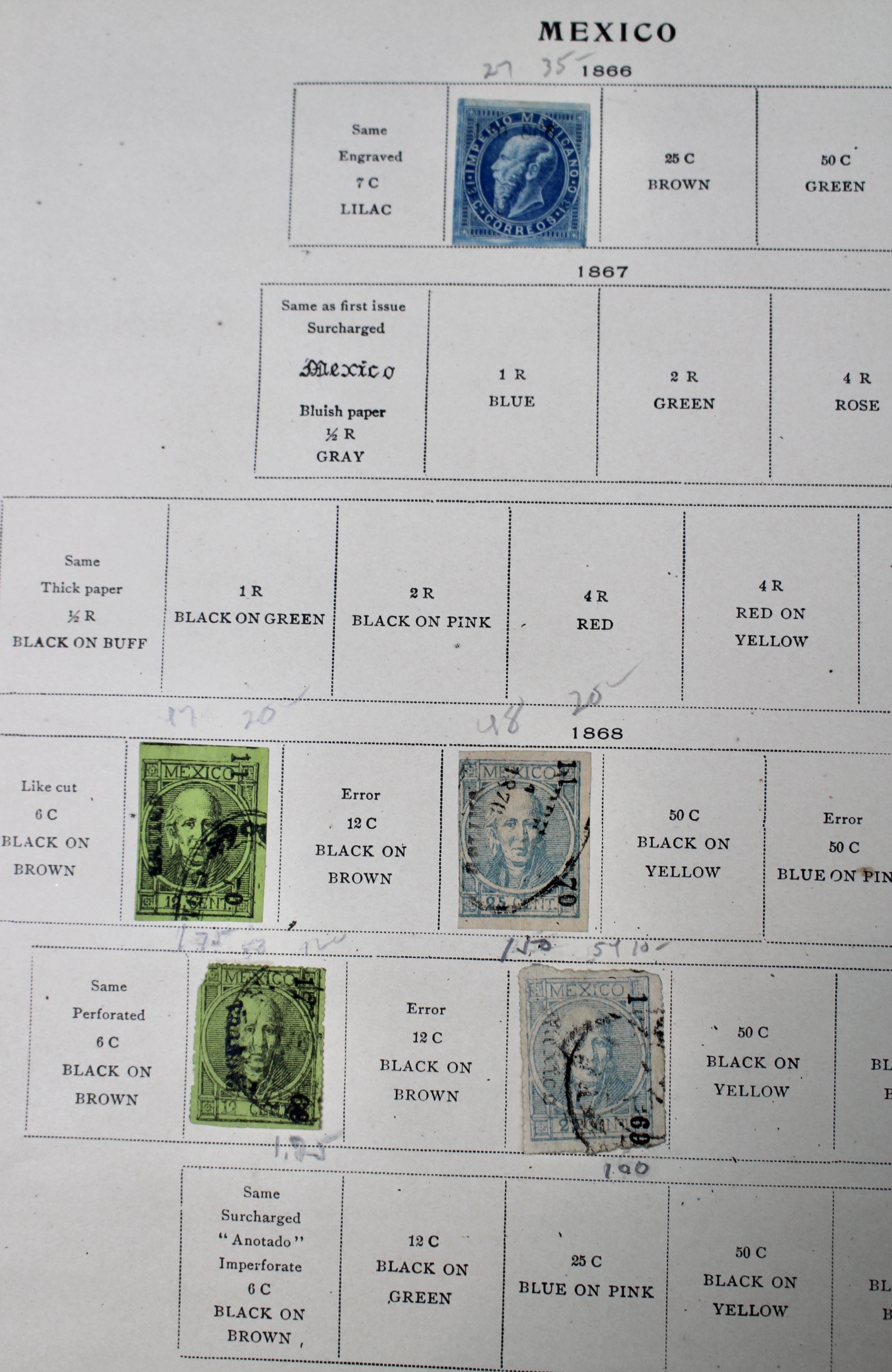 Early Mexico Postage Stamp Collection