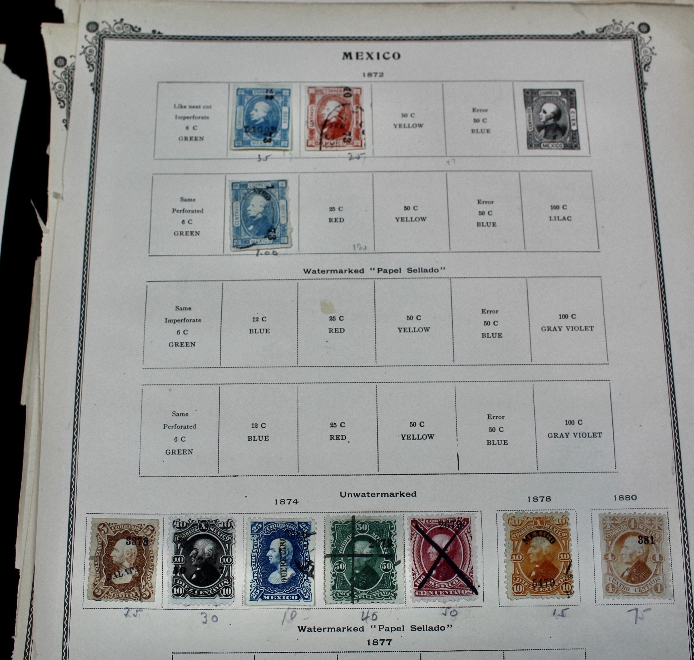 Early Mexico Postage Stamp Collection