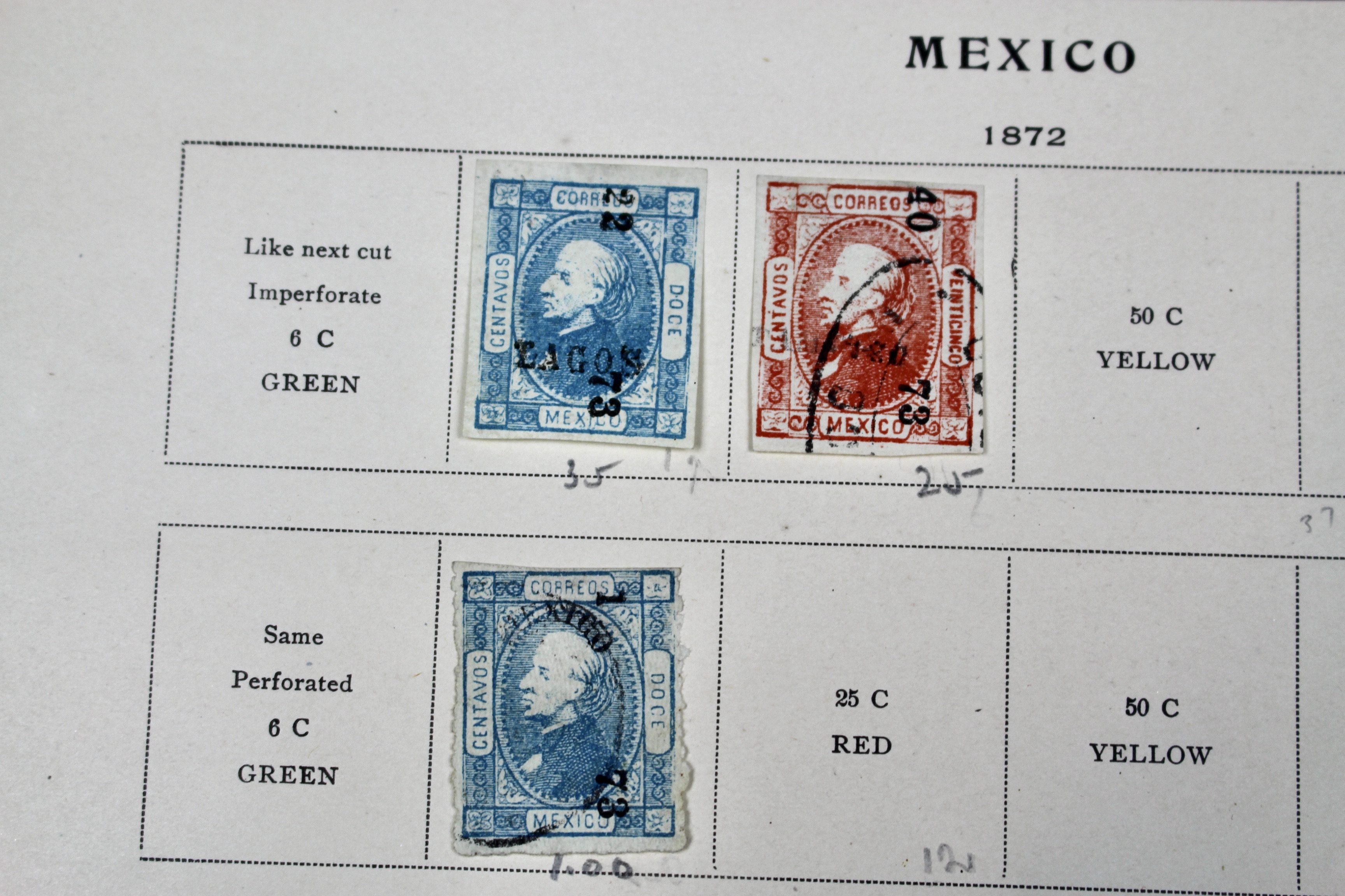 Early Mexico Postage Stamp Collection