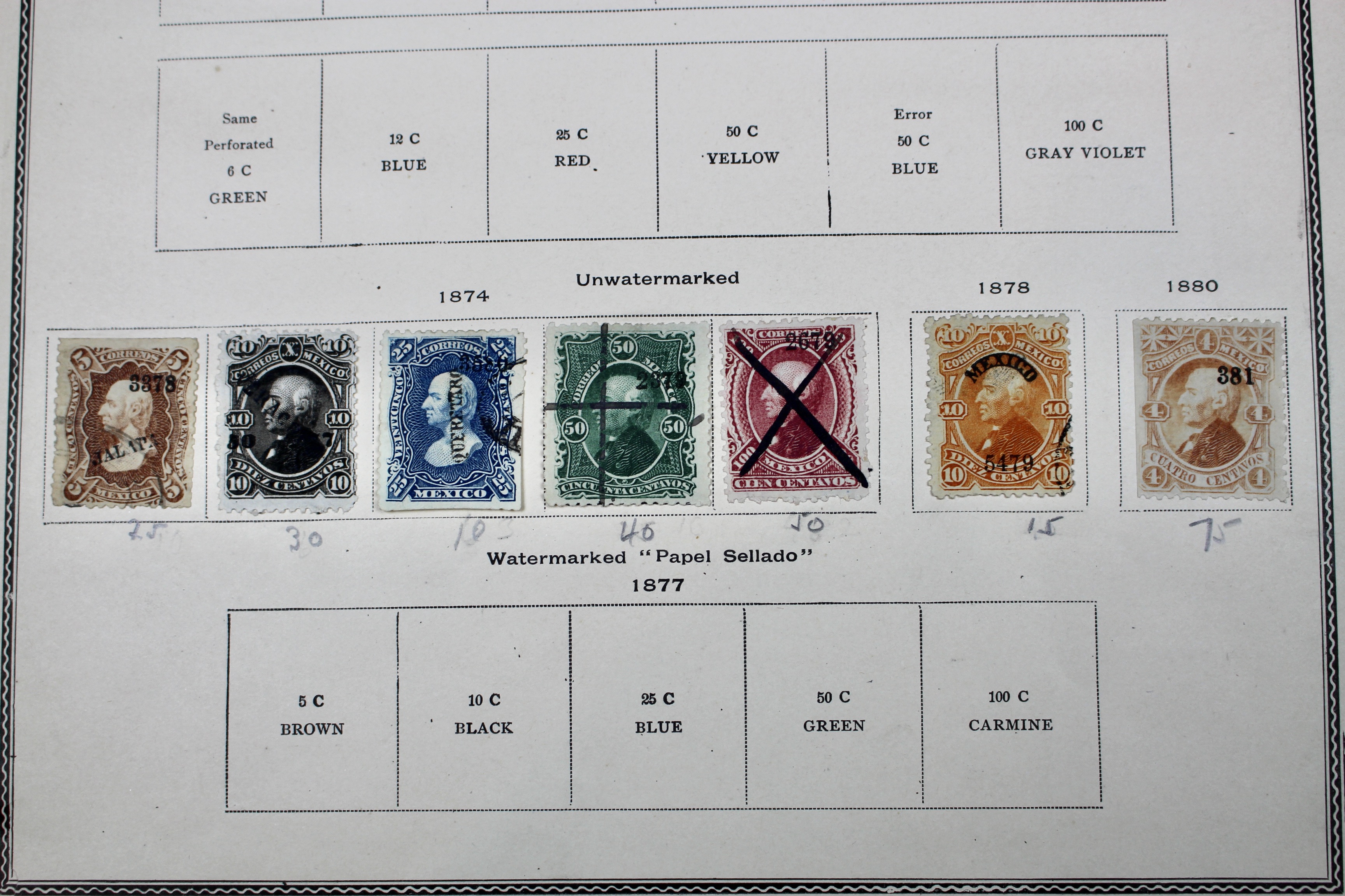 Early Mexico Postage Stamp Collection