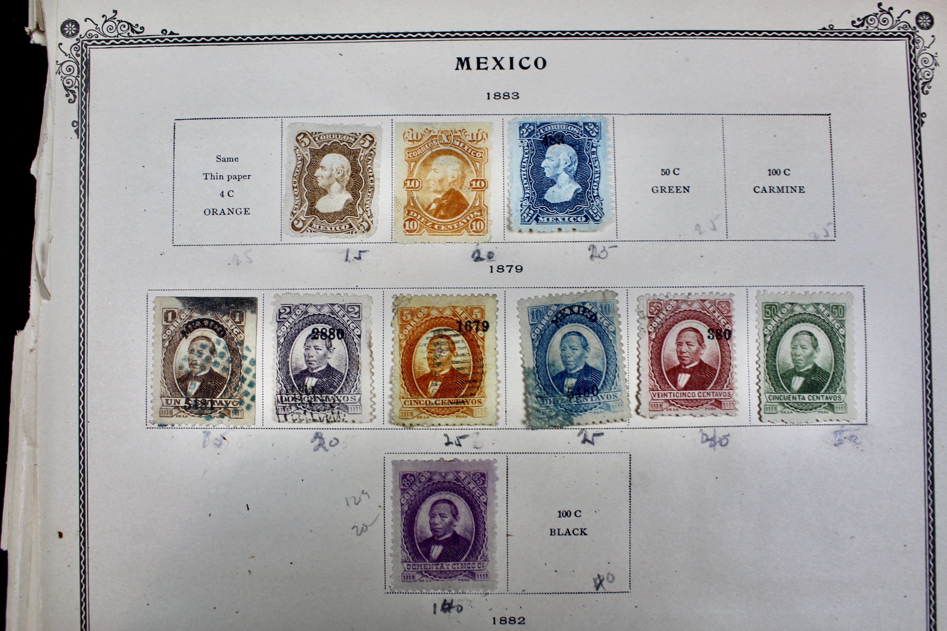 Early Mexico Postage Stamp Collection