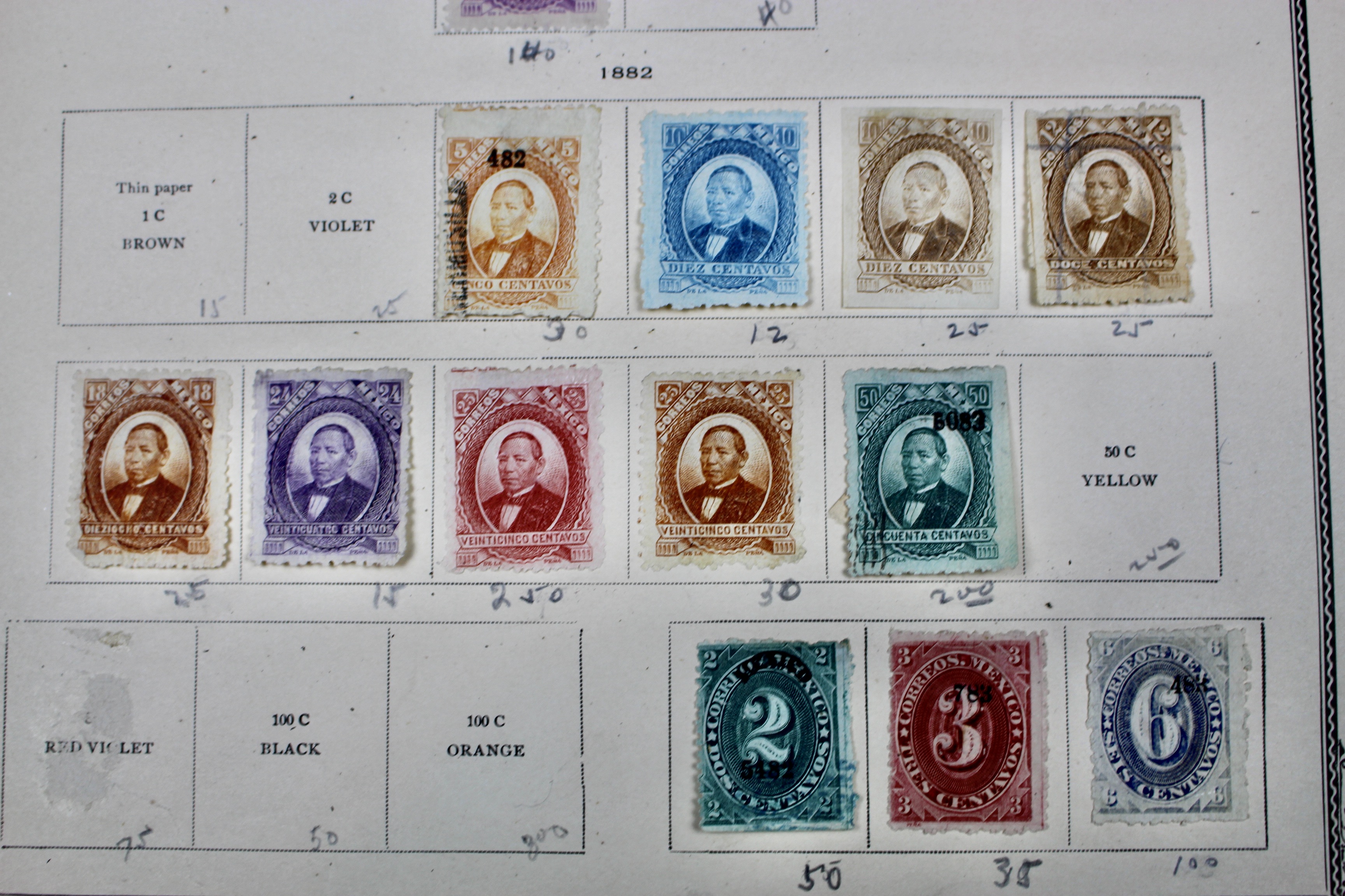 Early Mexico Postage Stamp Collection