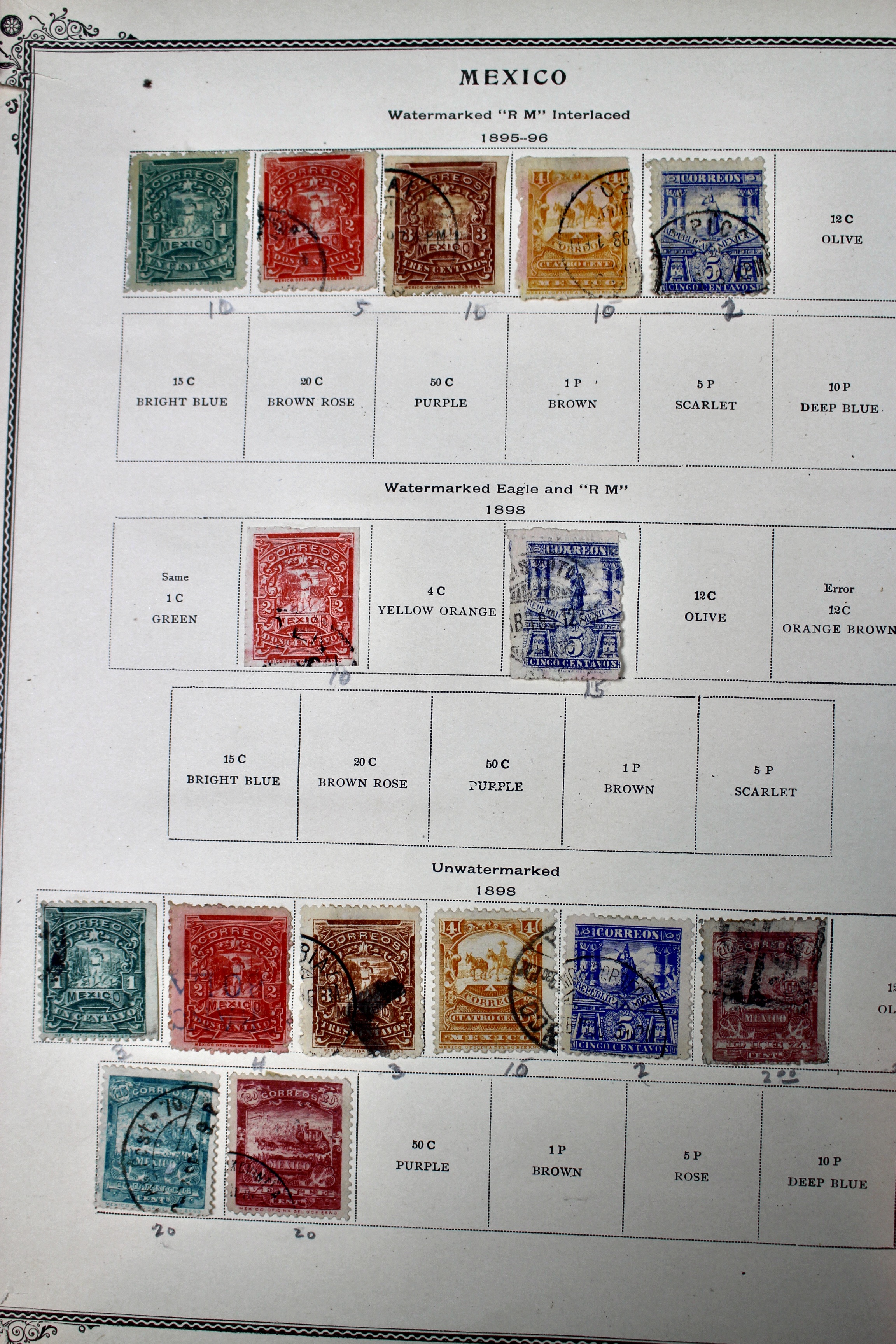 Early Mexico Postage Stamp Collection