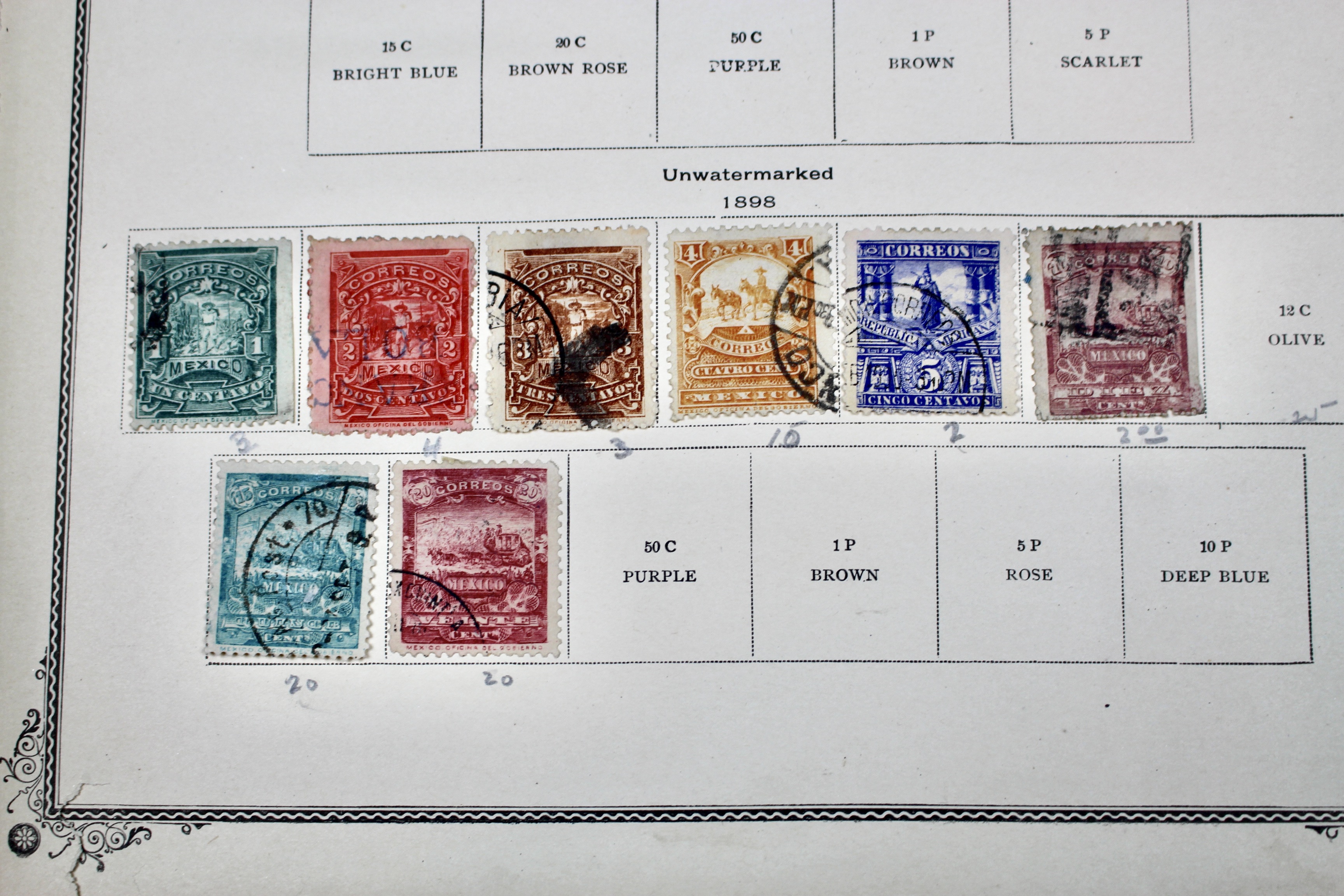 Early Mexico Postage Stamp Collection