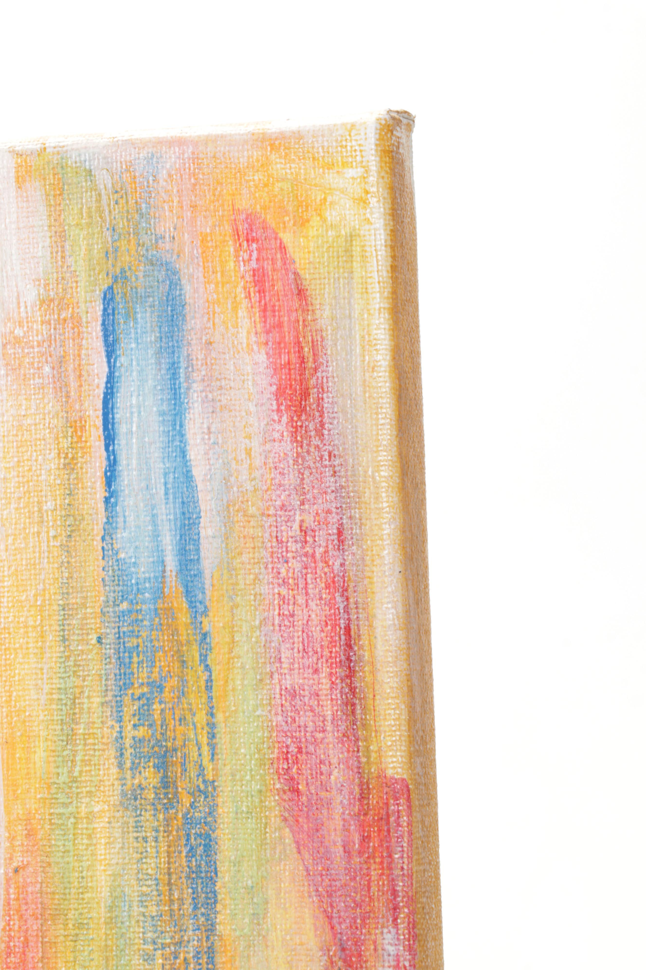 Sandy Daniels Acrylic Painting of Candlelit Chandelier, 2016