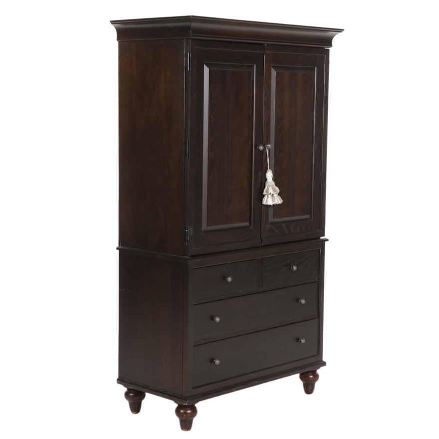 Kincaid "Somerset" Paneled Hardwood Armoire in Espresso Finish