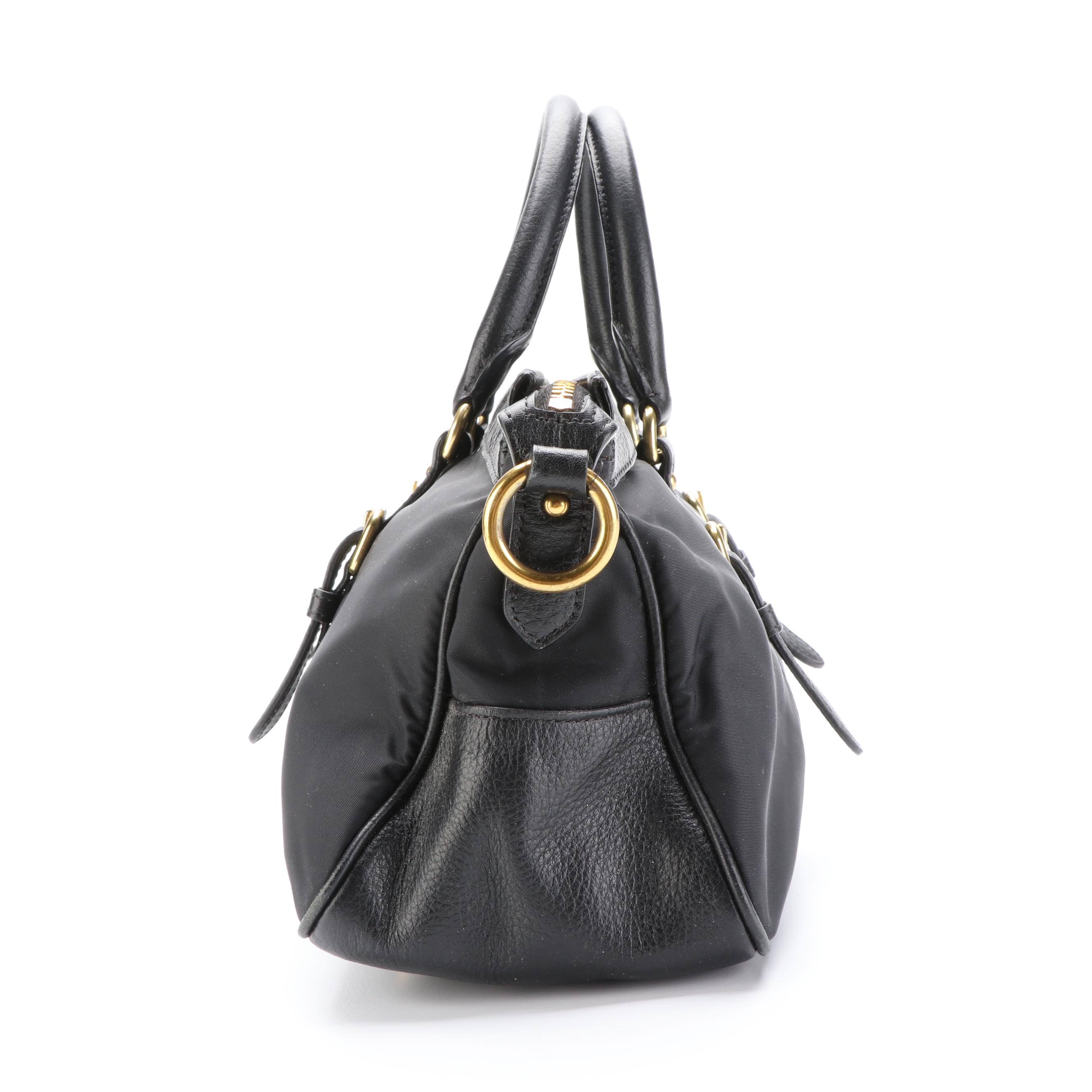 Prada Nylon and Leather Tote Bag