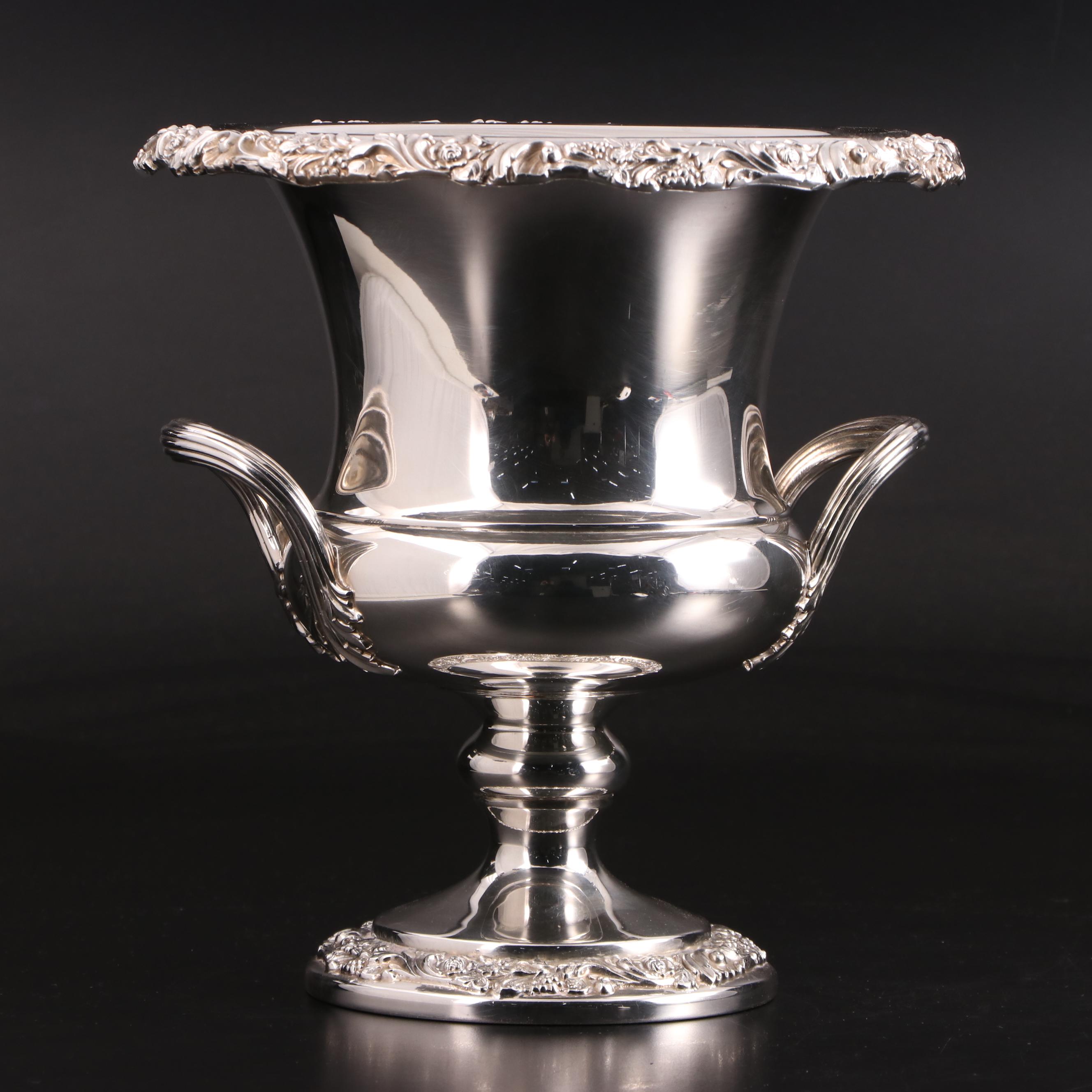 Webster Wilcox Silver Plate Trophy Champagne Bucket, Mid-20th Century