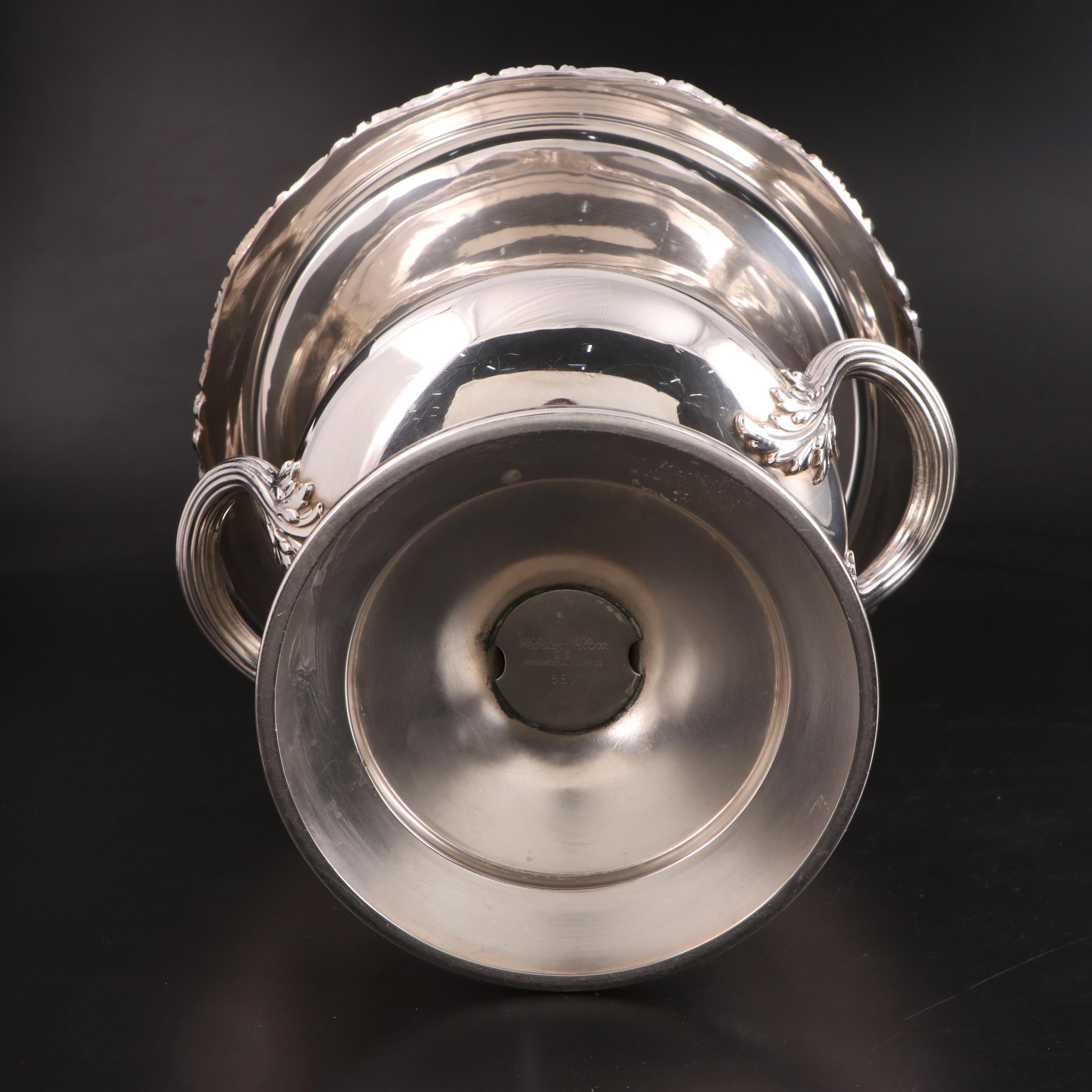 Webster Wilcox Silver Plate Trophy Champagne Bucket, Mid-20th Century