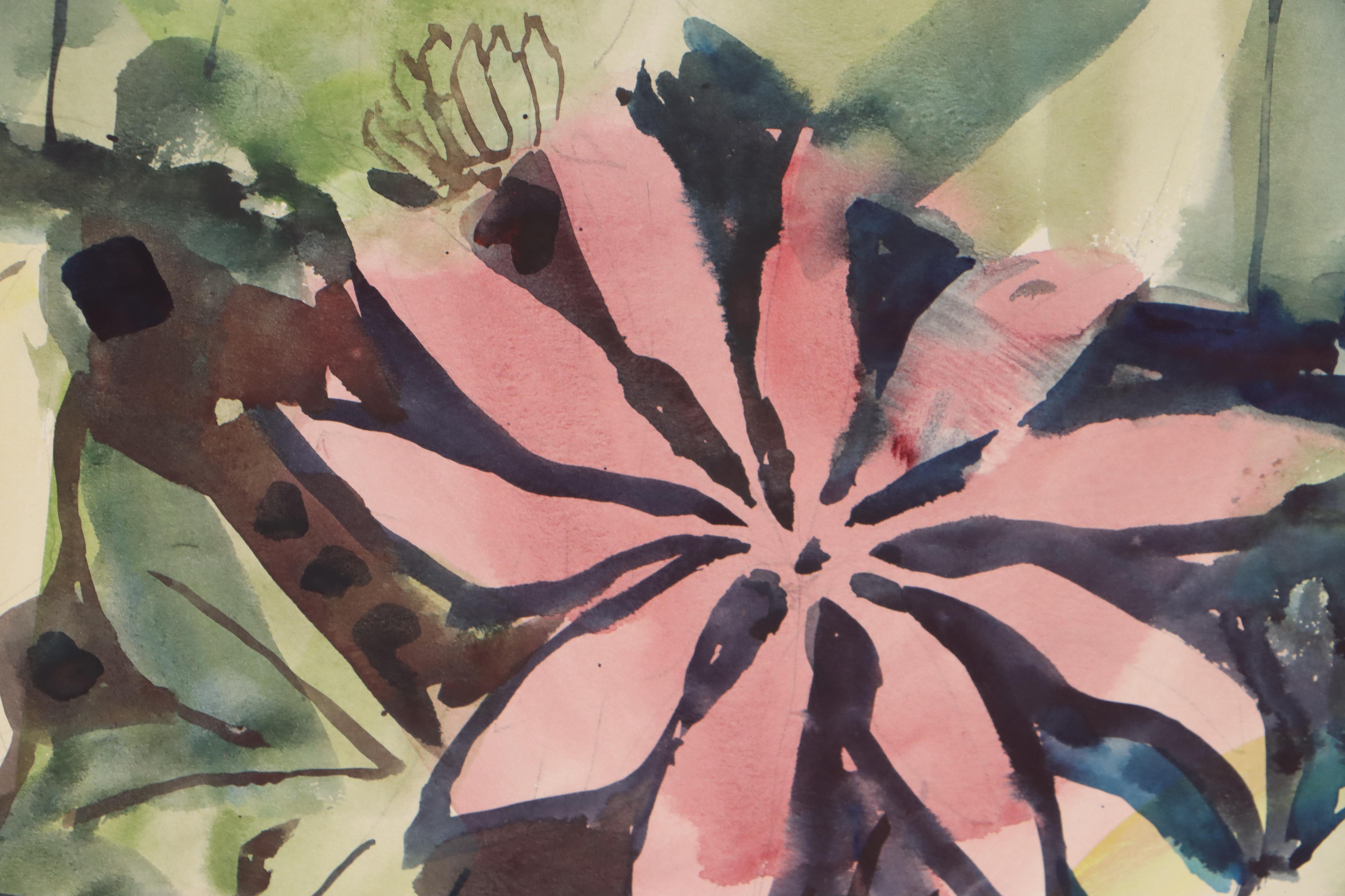 Jack Meanwell Botanical Watercolor Painting, Circa 1978