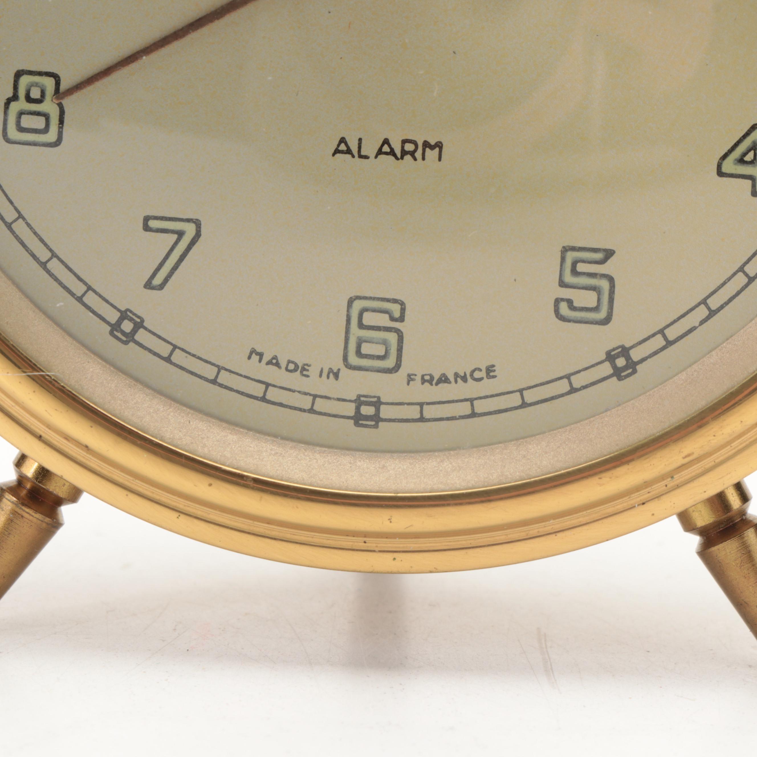 Linden and Kienzle Art Deco Style Brass Alarm Clocks