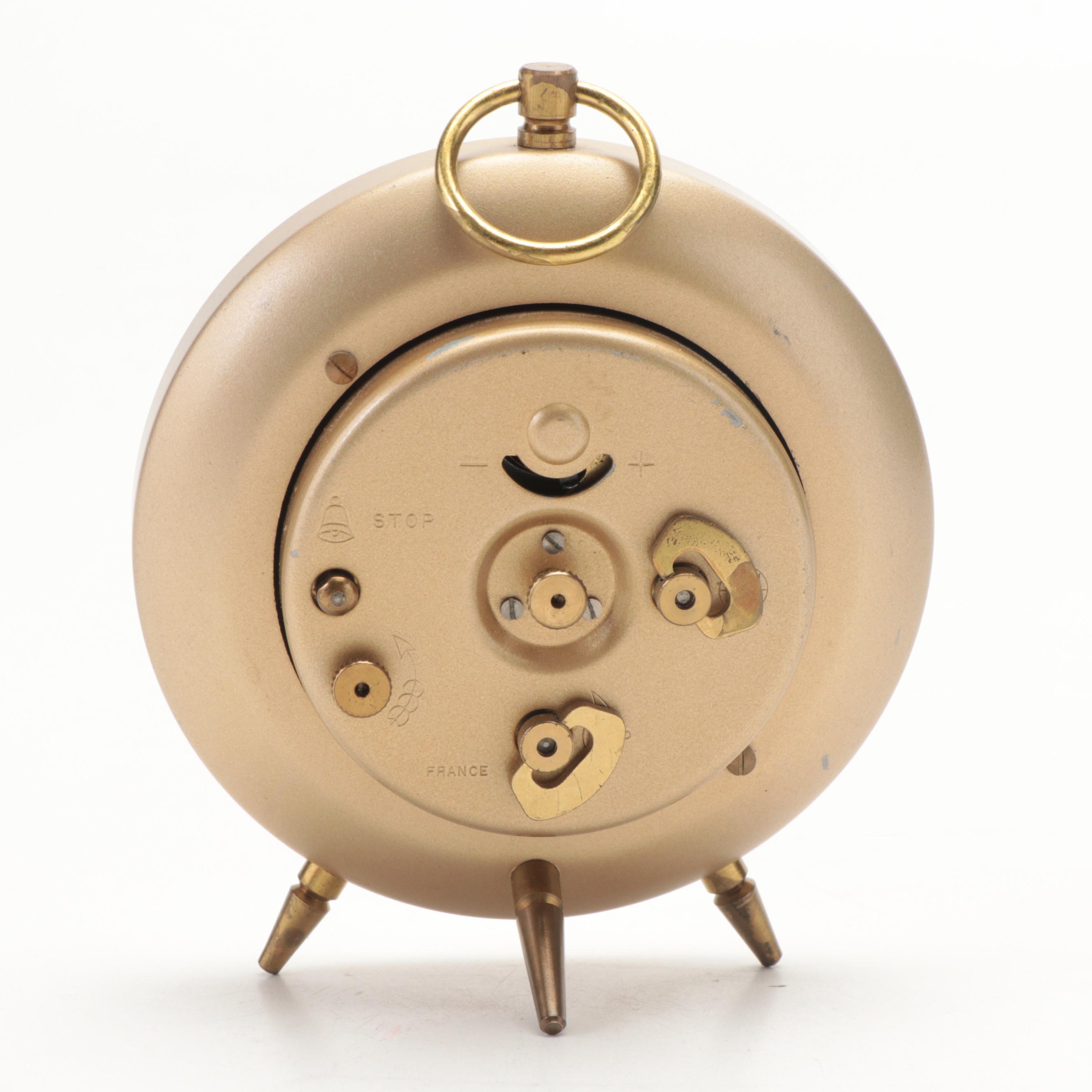 Linden and Kienzle Art Deco Style Brass Alarm Clocks