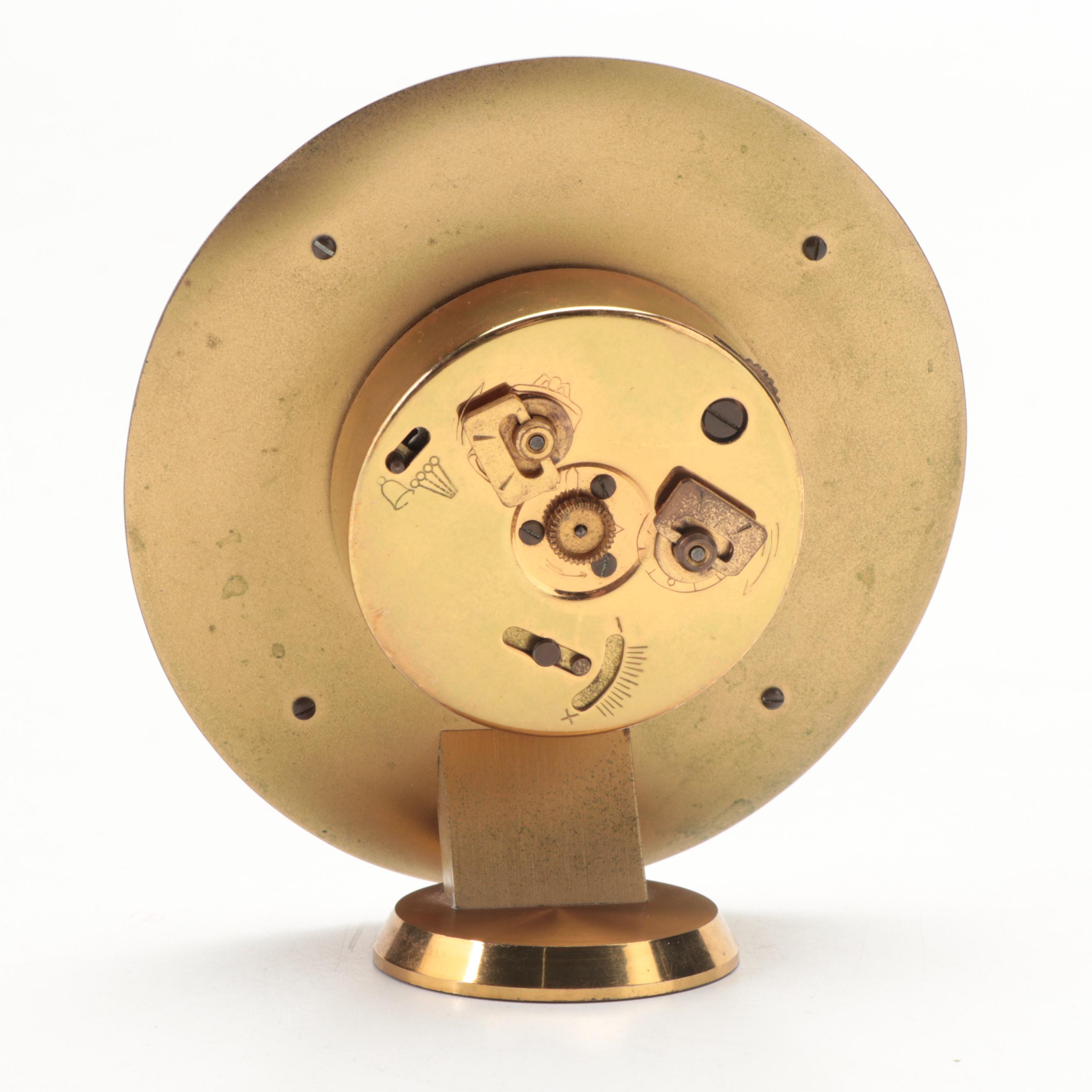 Linden and Kienzle Art Deco Style Brass Alarm Clocks