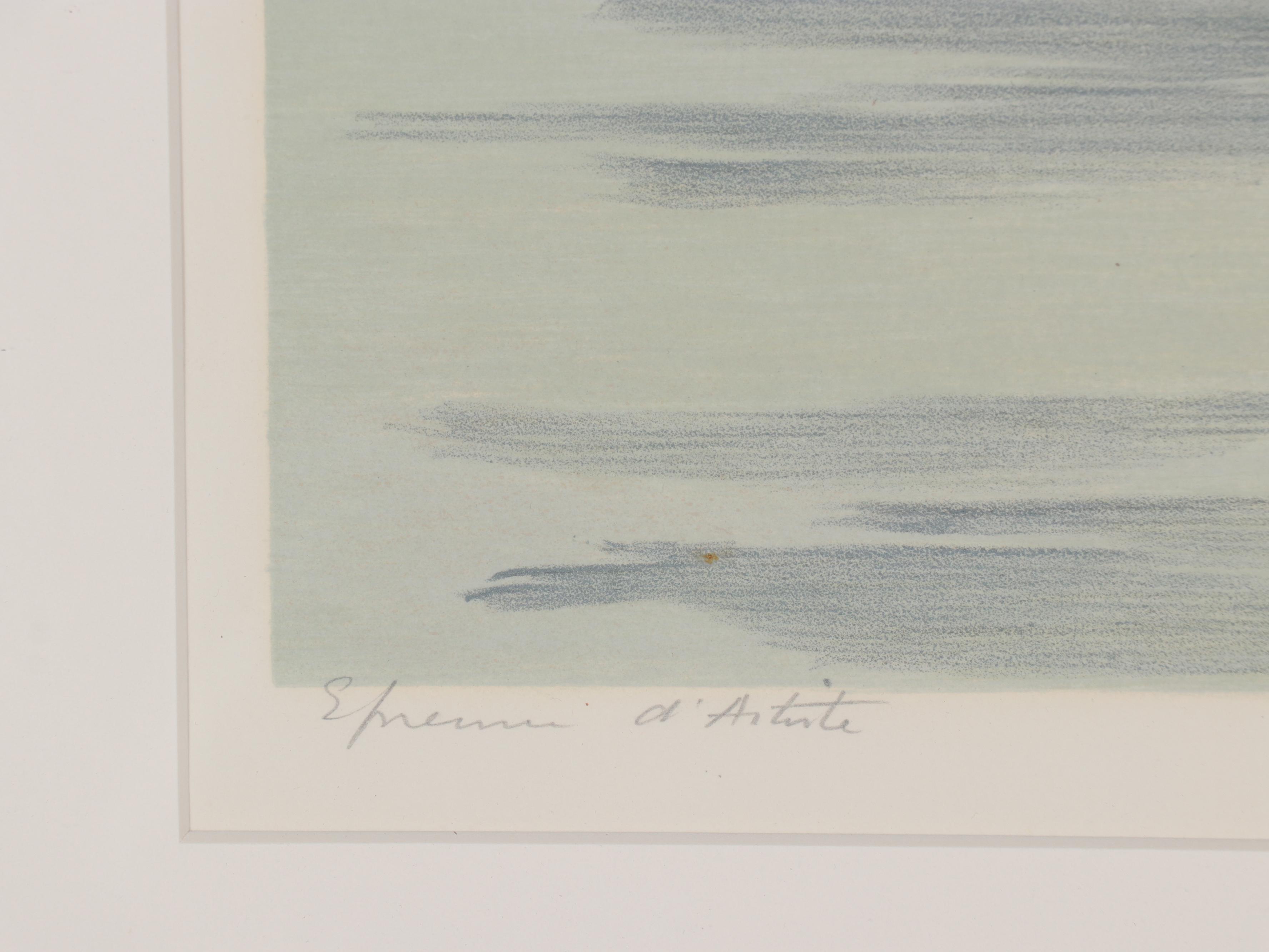 Constant Le Breton European Village Lithograph, Circa 1970