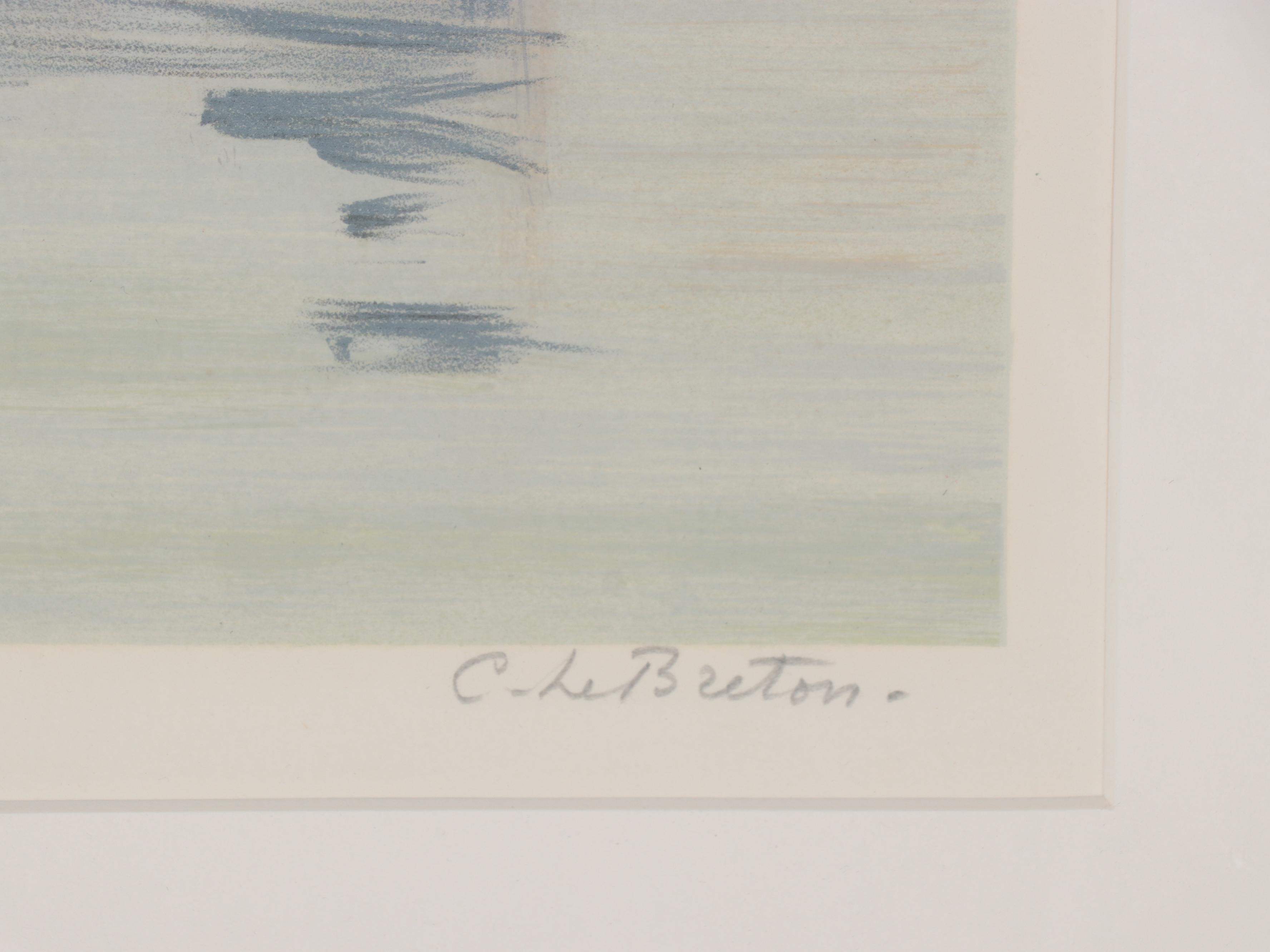 Constant Le Breton European Village Lithograph, Circa 1970