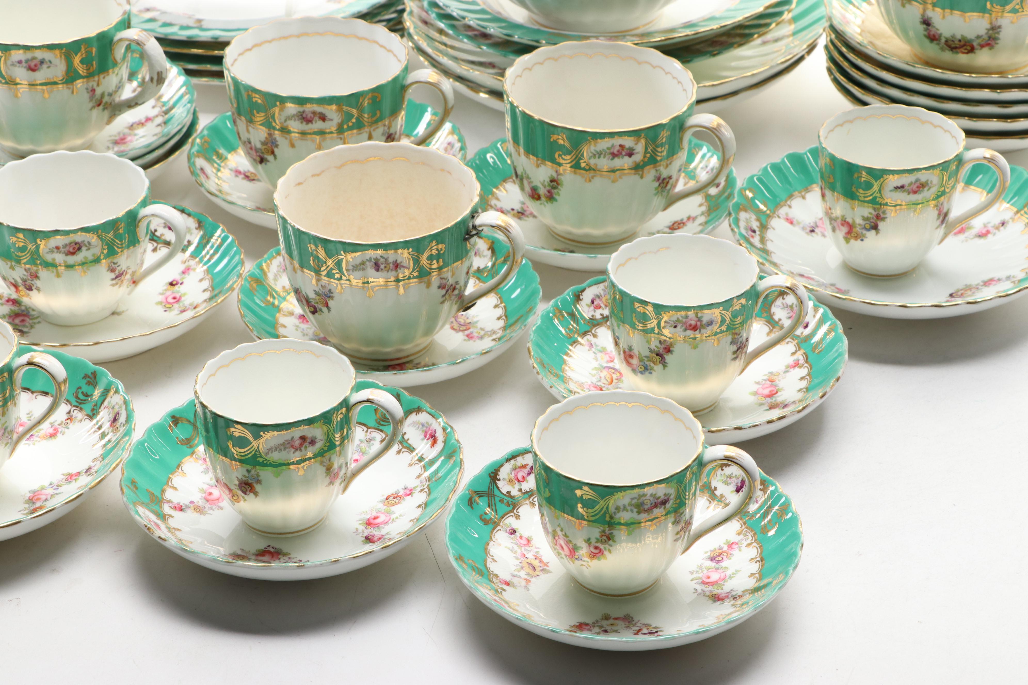 Old Paris Porcelain Hand-Painted Tableware, Mid-19th Century