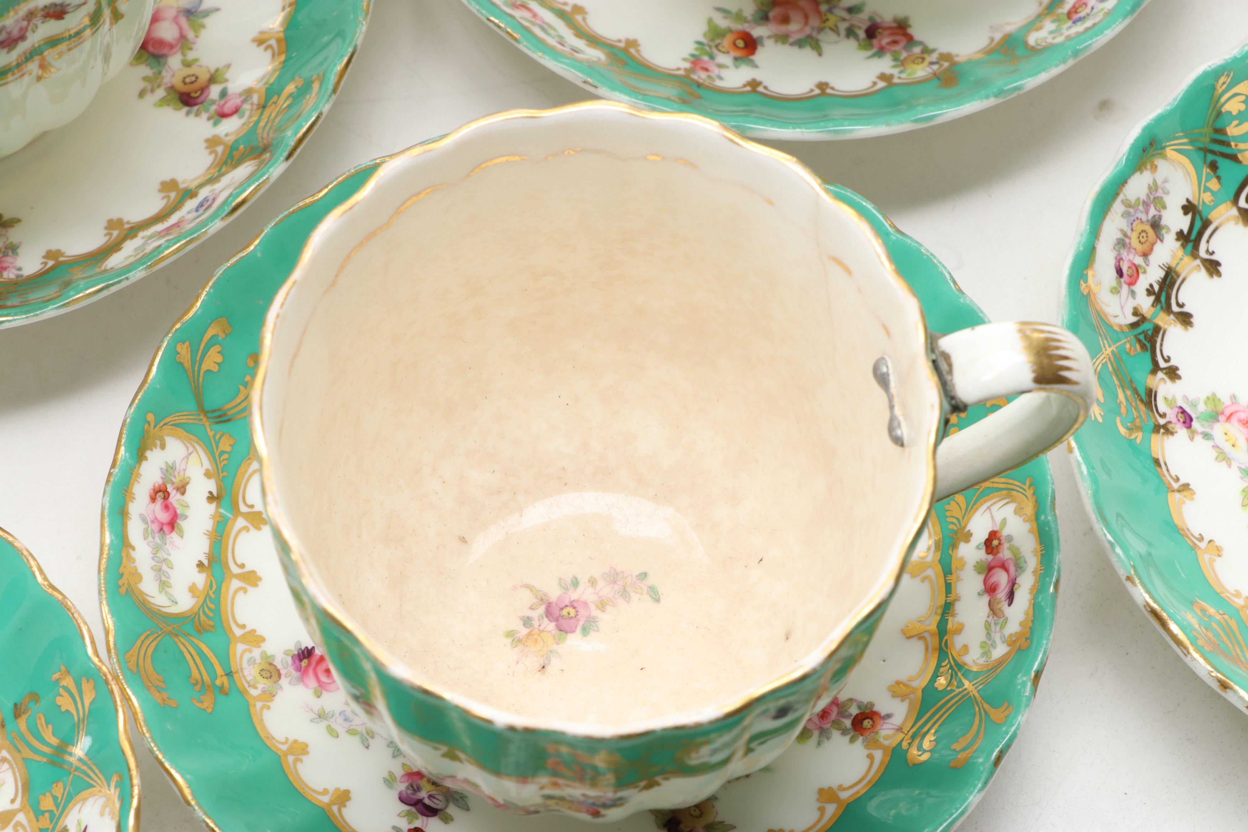 Old Paris Porcelain Hand-Painted Tableware, Mid-19th Century