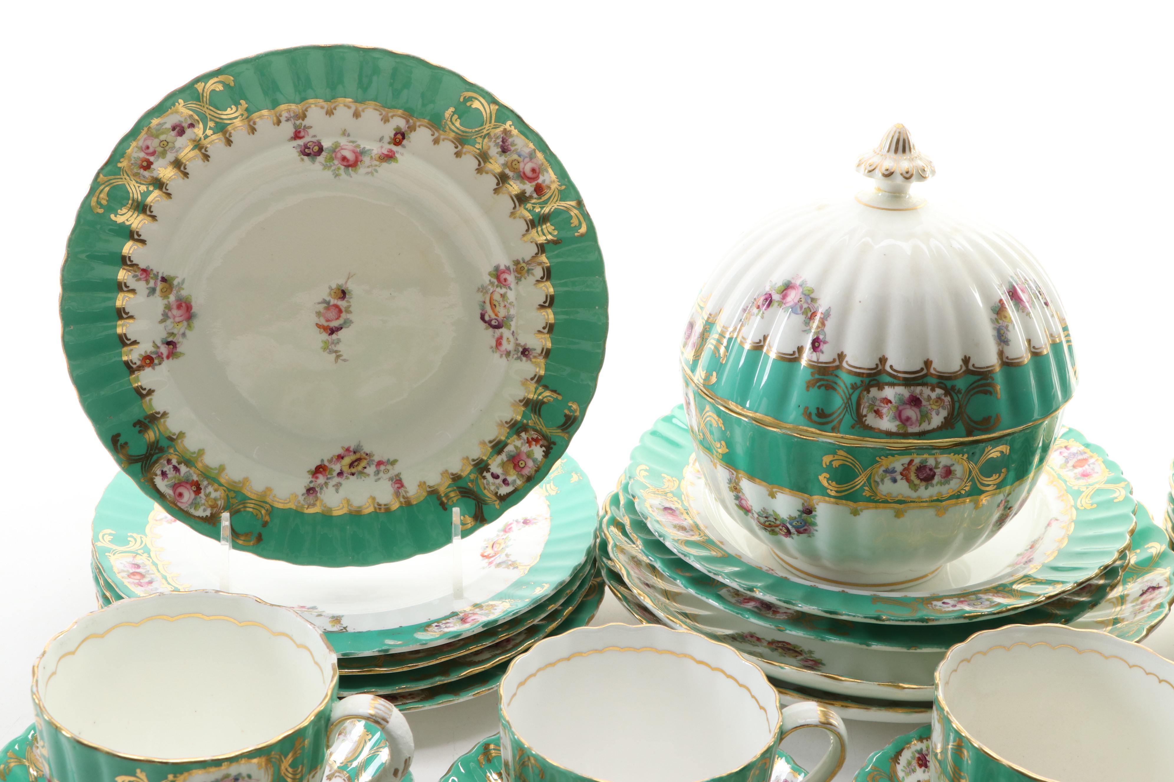 Old Paris Porcelain Hand-Painted Tableware, Mid-19th Century