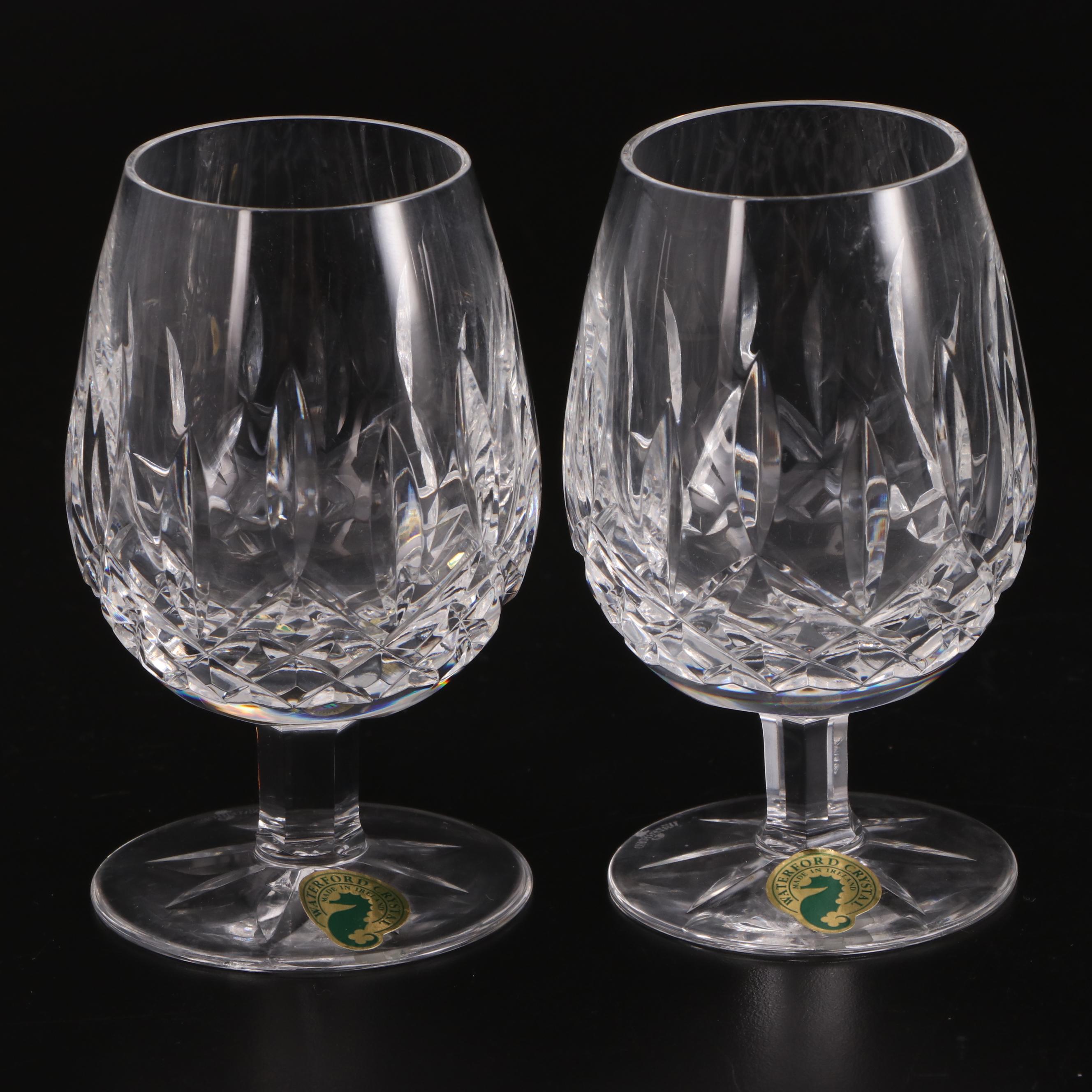 Waterford Crystal "Lismore" Stemware, Cocktail Glasses and Dessert Bowls