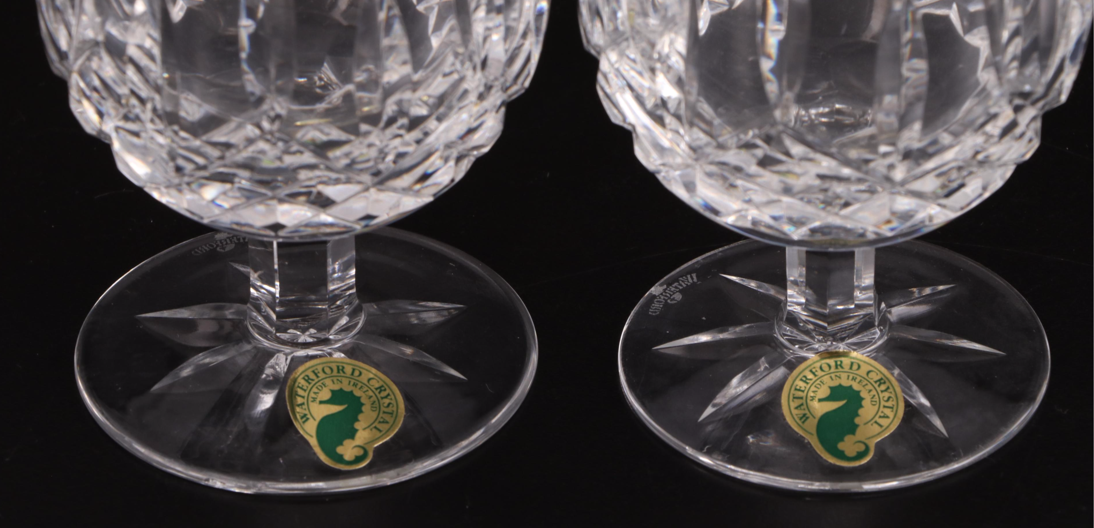 Waterford Crystal "Lismore" Stemware, Cocktail Glasses and Dessert Bowls