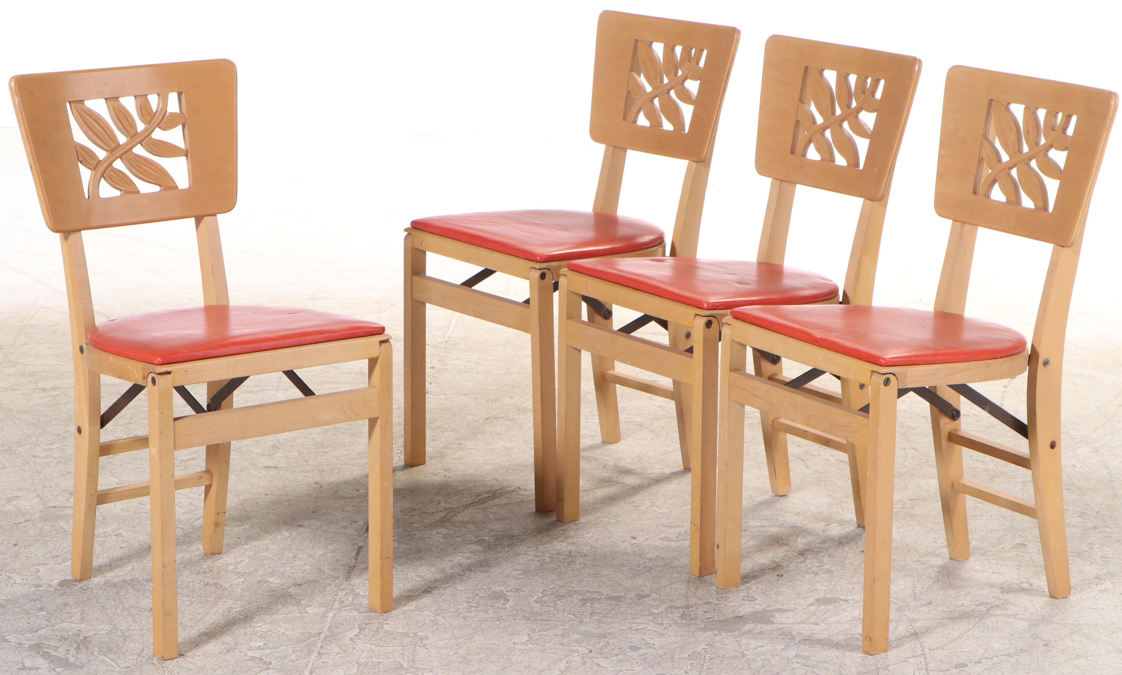 Stakmore Laminated Birch Folding Game Table Set, 1950s
