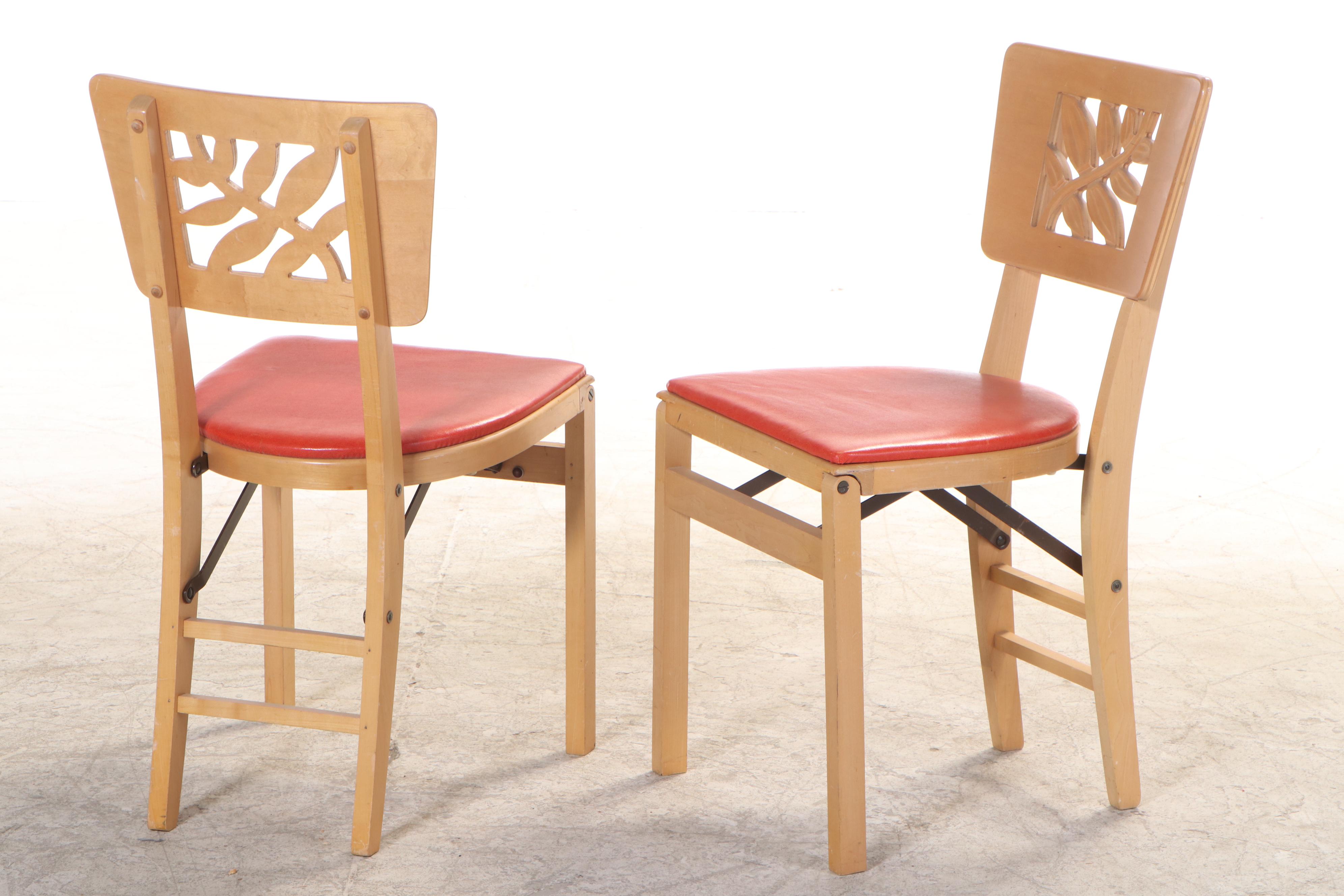Stakmore Laminated Birch Folding Game Table Set, 1950s