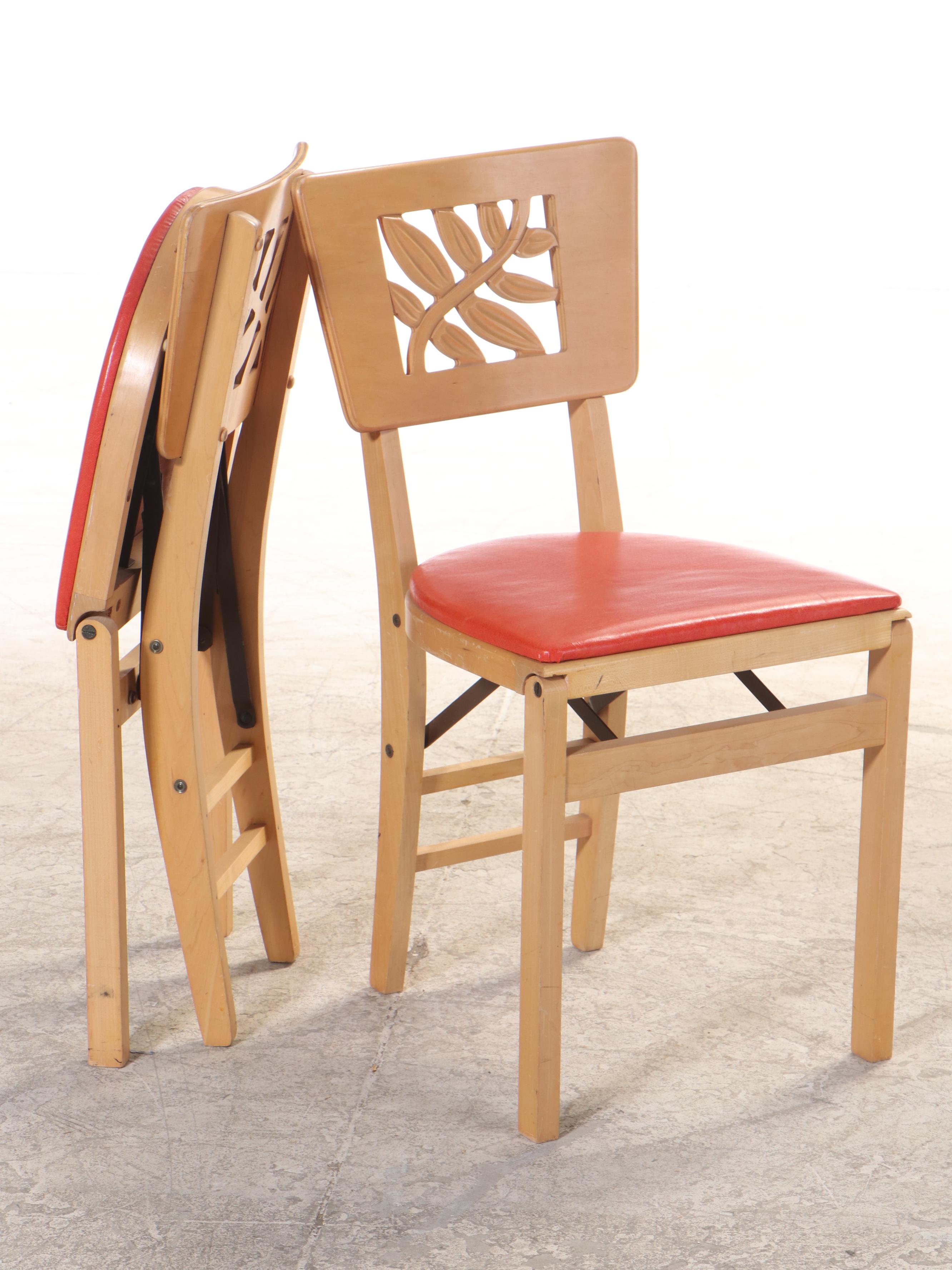 Stakmore Laminated Birch Folding Game Table Set, 1950s