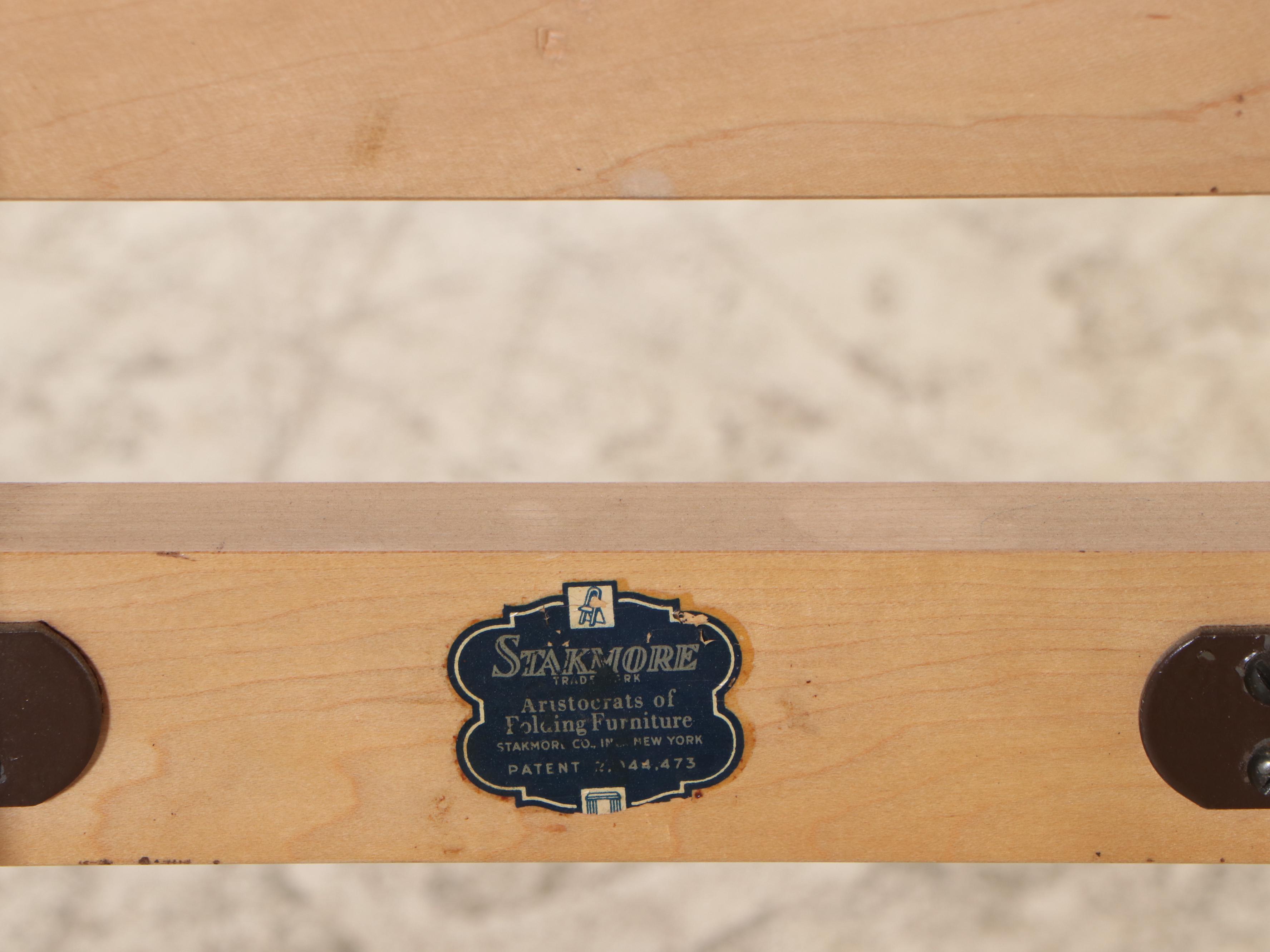 Stakmore Laminated Birch Folding Game Table Set, 1950s