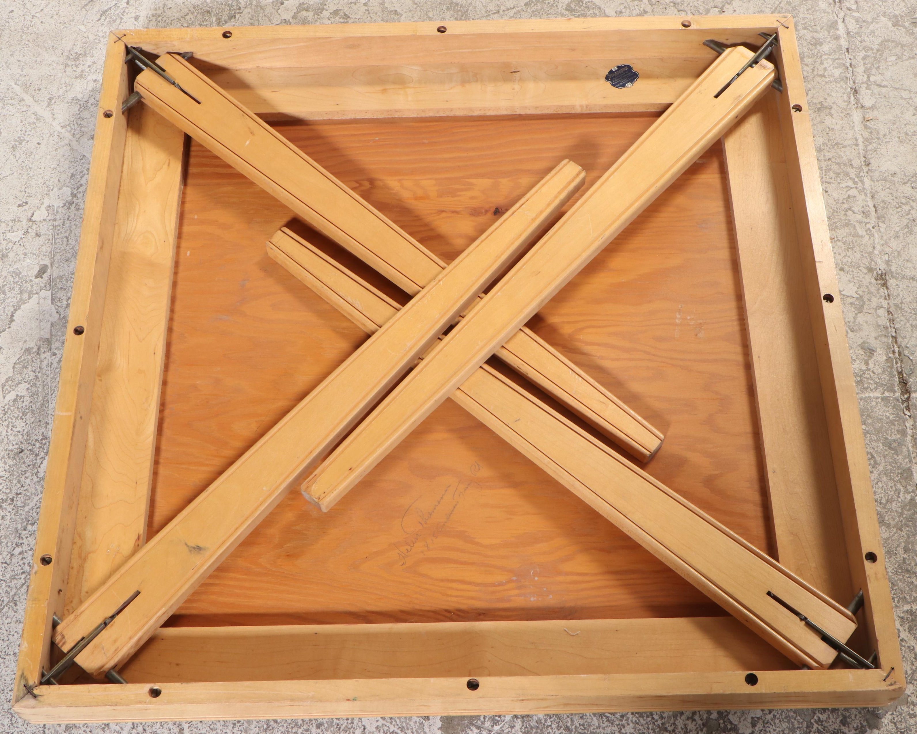Stakmore Laminated Birch Folding Game Table Set, 1950s
