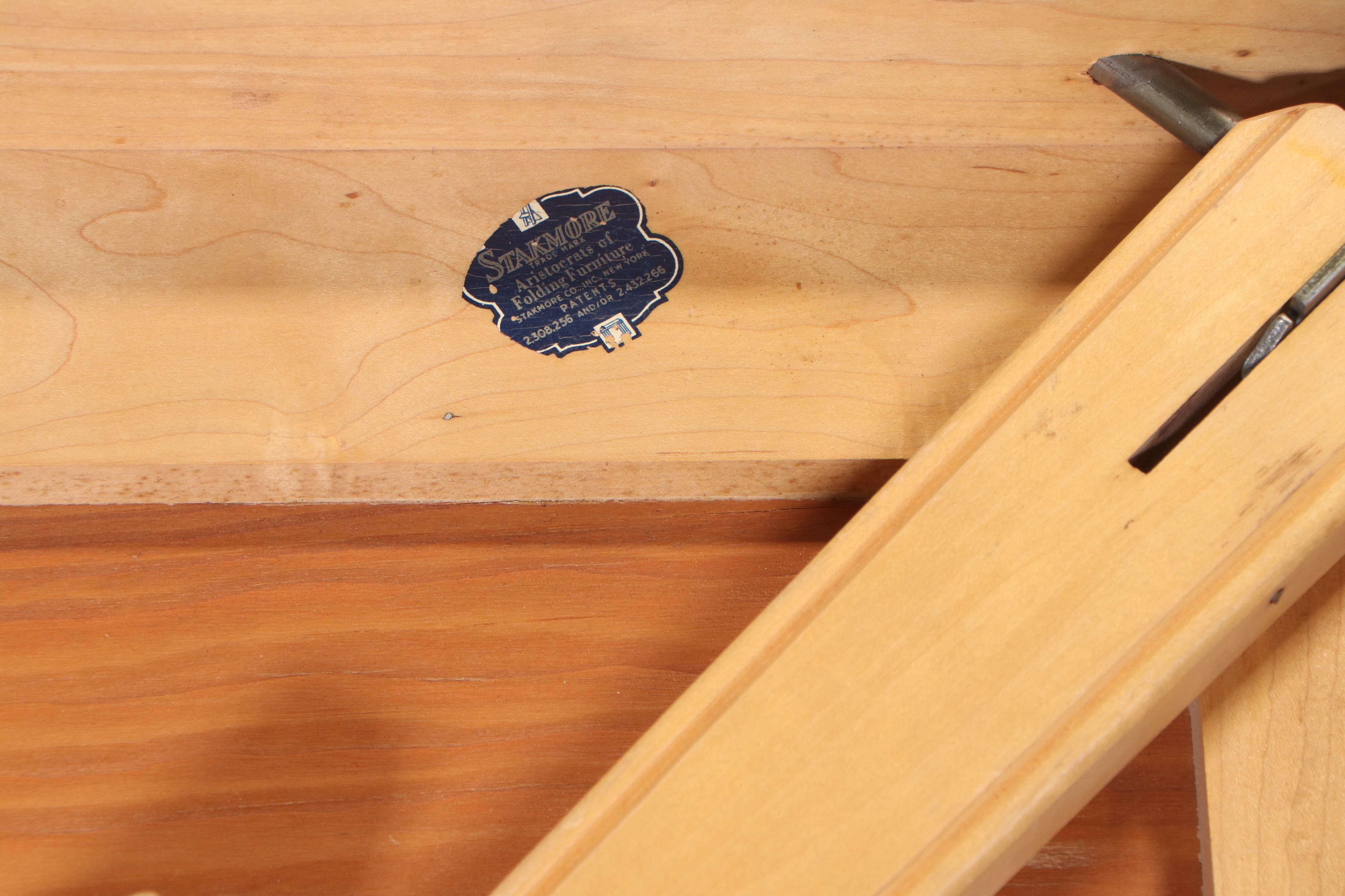 Stakmore Laminated Birch Folding Game Table Set, 1950s