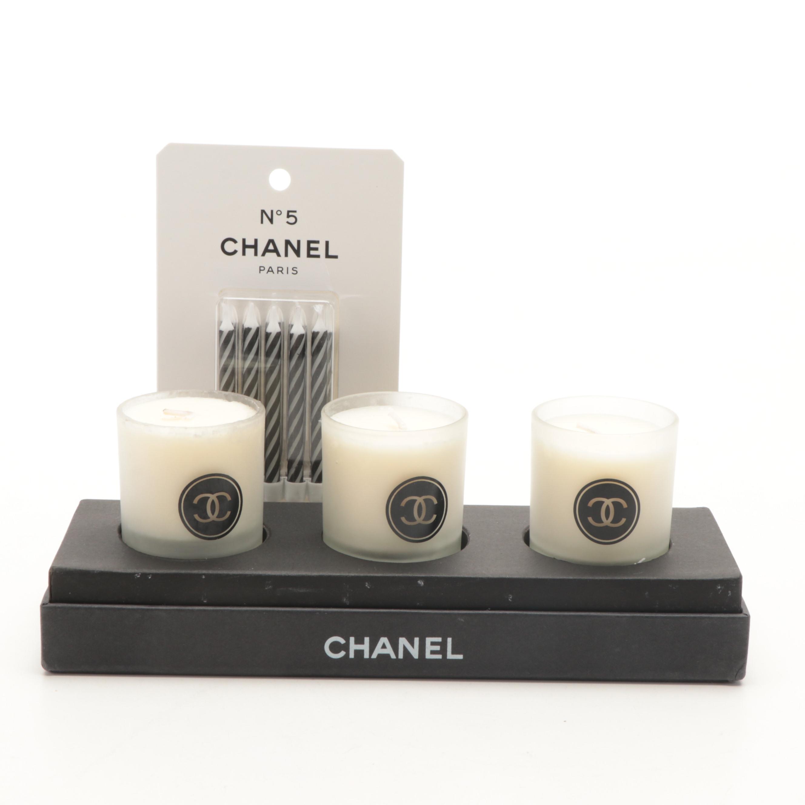 Chanel Beauté Promotional Fragranced Candle Set and Birthday Candles