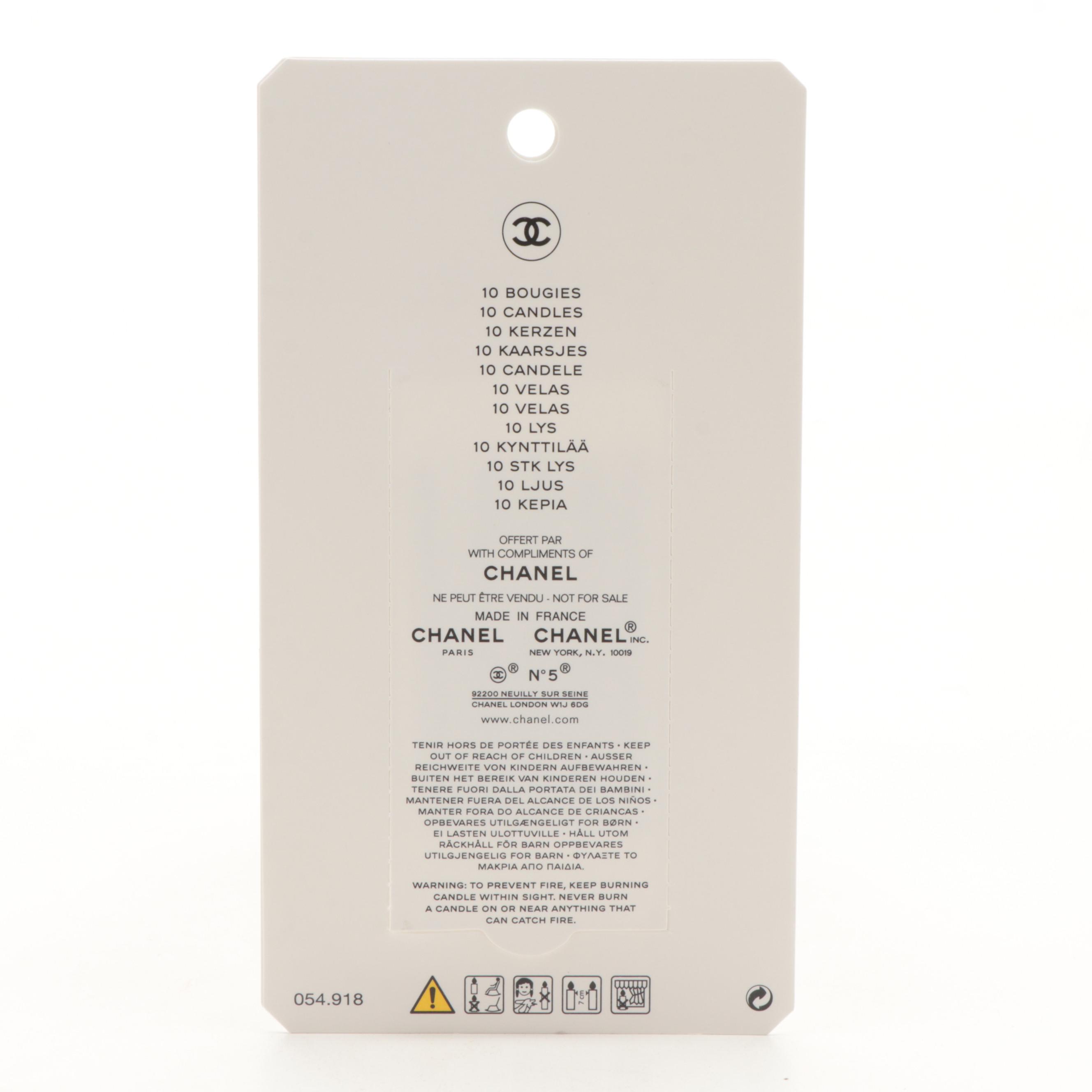 Chanel Beauté Promotional Fragranced Candle Set and Birthday Candles