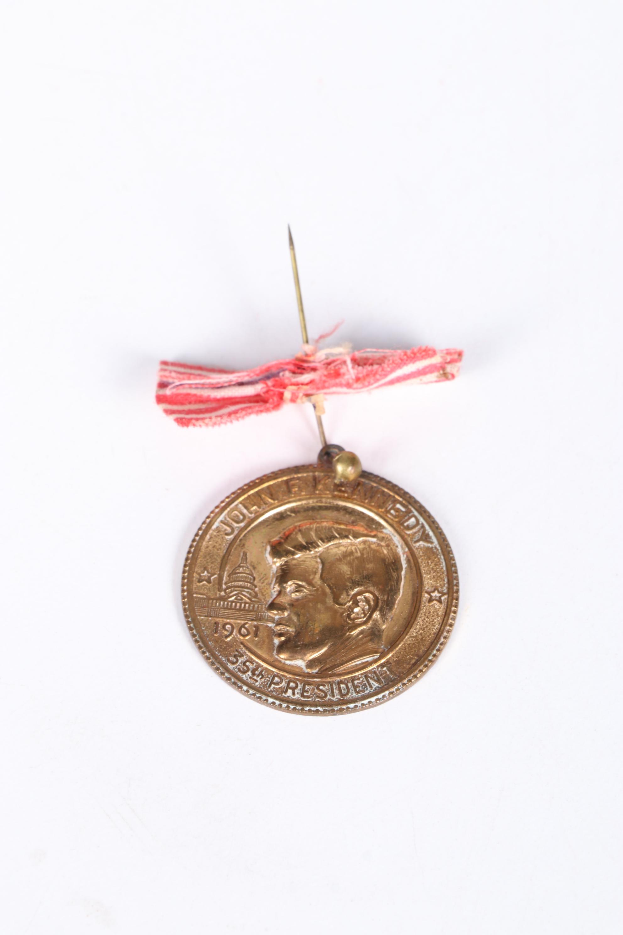 John F. Kennedy Memorabilia Including Repoussé Half Dollar