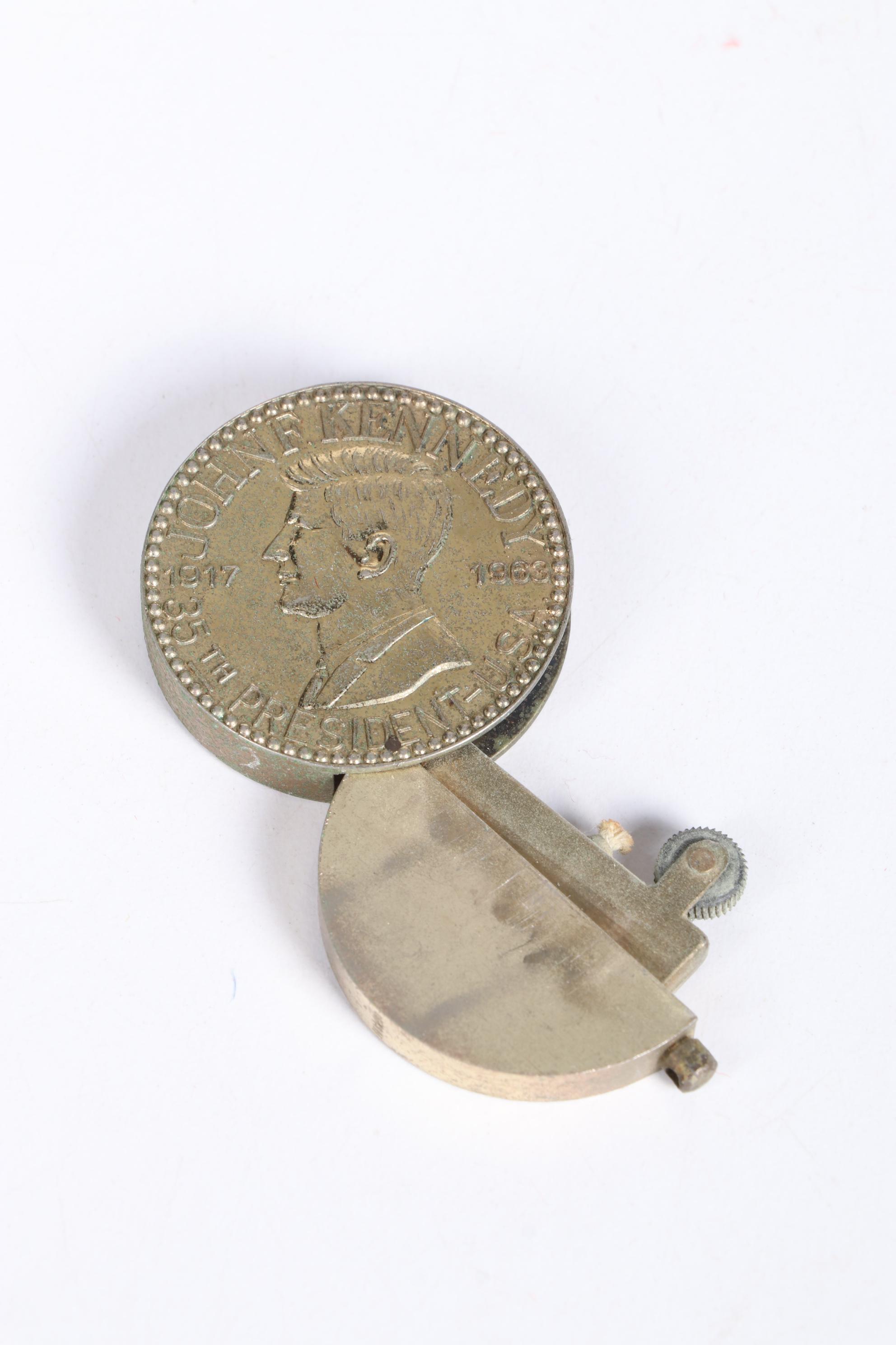 John F. Kennedy Memorabilia Including Repoussé Half Dollar