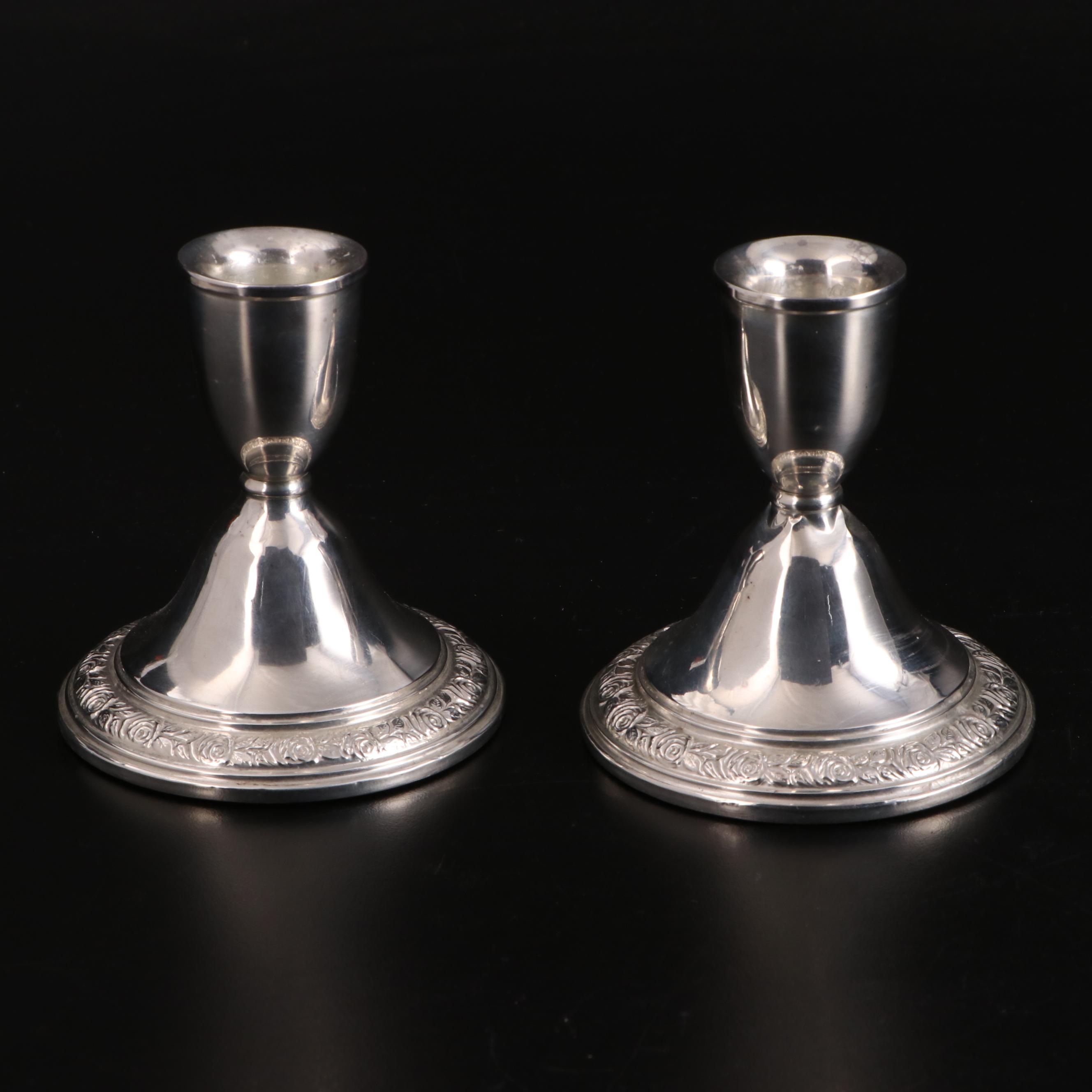 Gorham "Cambridge" and Preisner Sterling Silver Candlesticks
